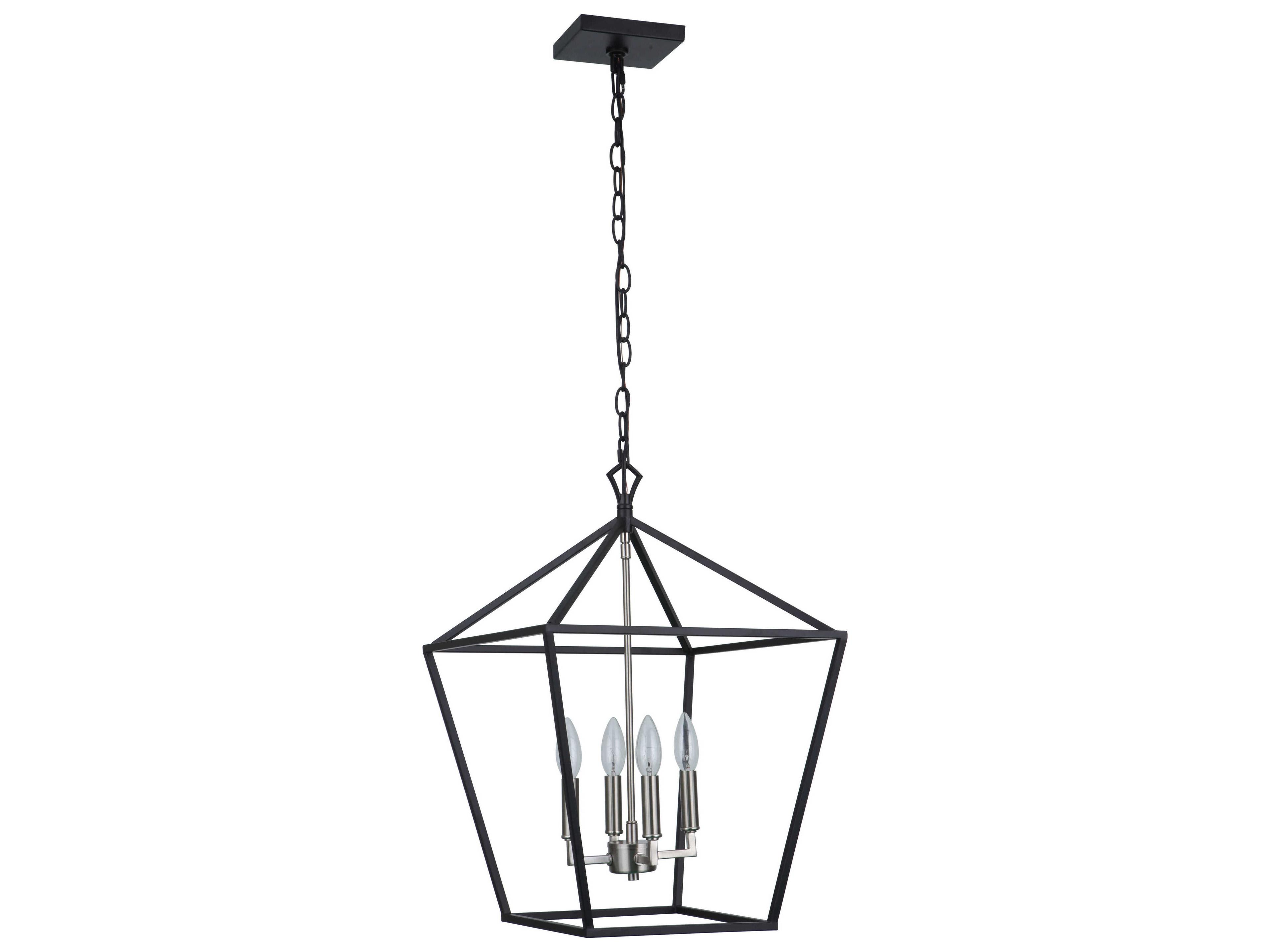 Craftmade Flynt Ii 4-Light Flat Black Brushed Polished Nickel Chandelier