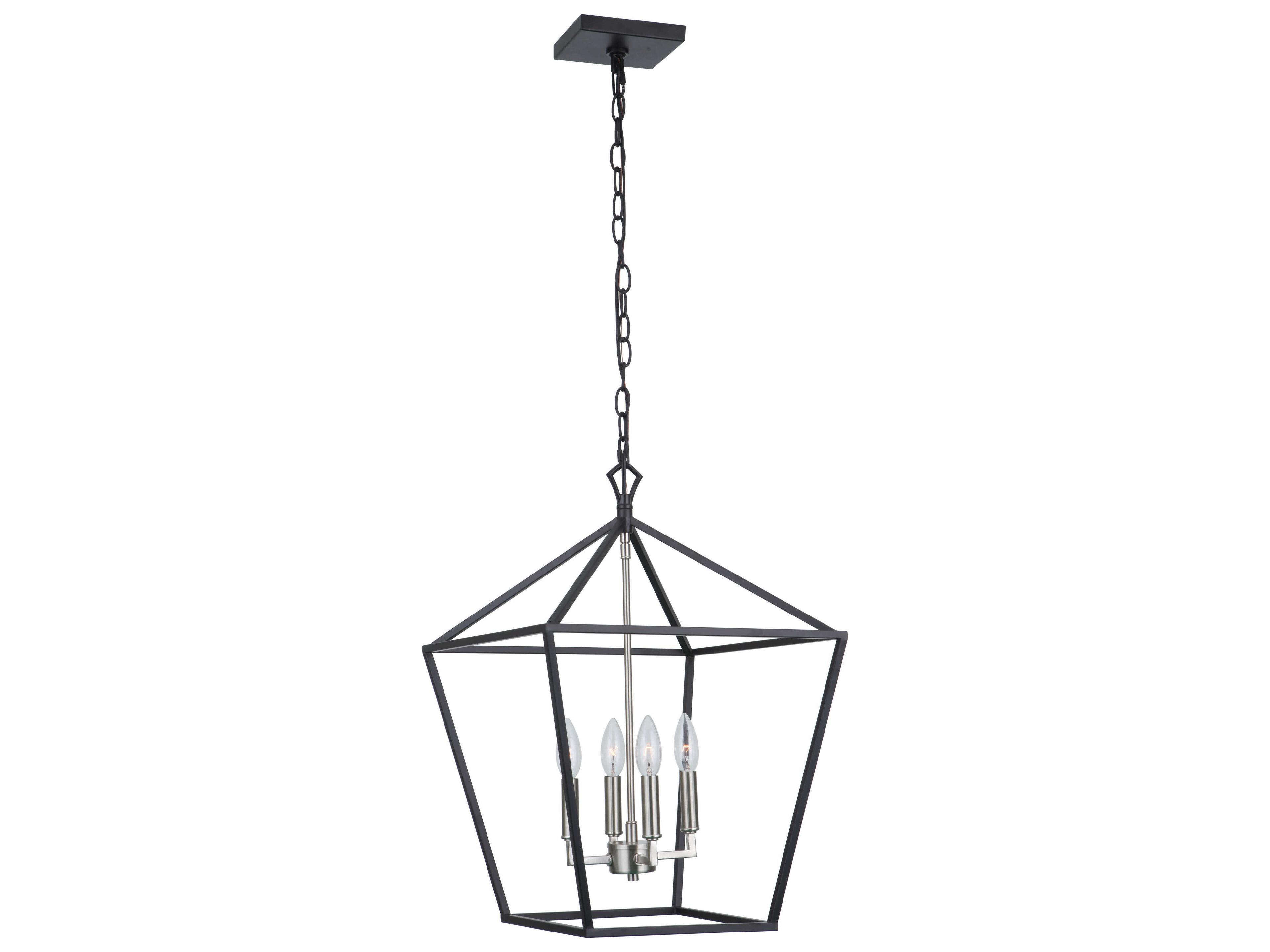 Craftmade Flynt Ii 4-Light Flat Black Brushed Polished Nickel Chandelier