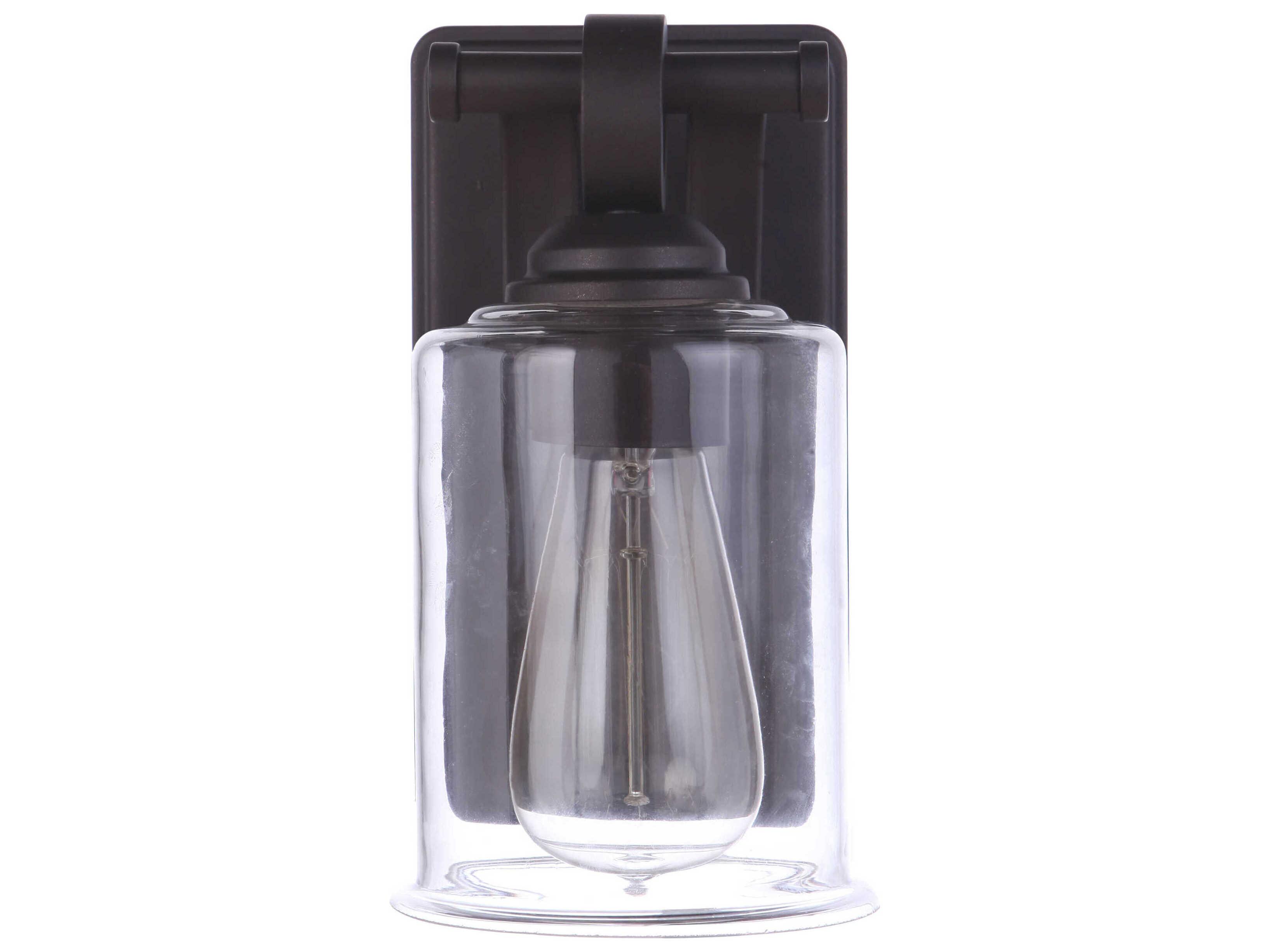 Craftmade Romero 1-Light Espresso Brown Glass Vanity Light