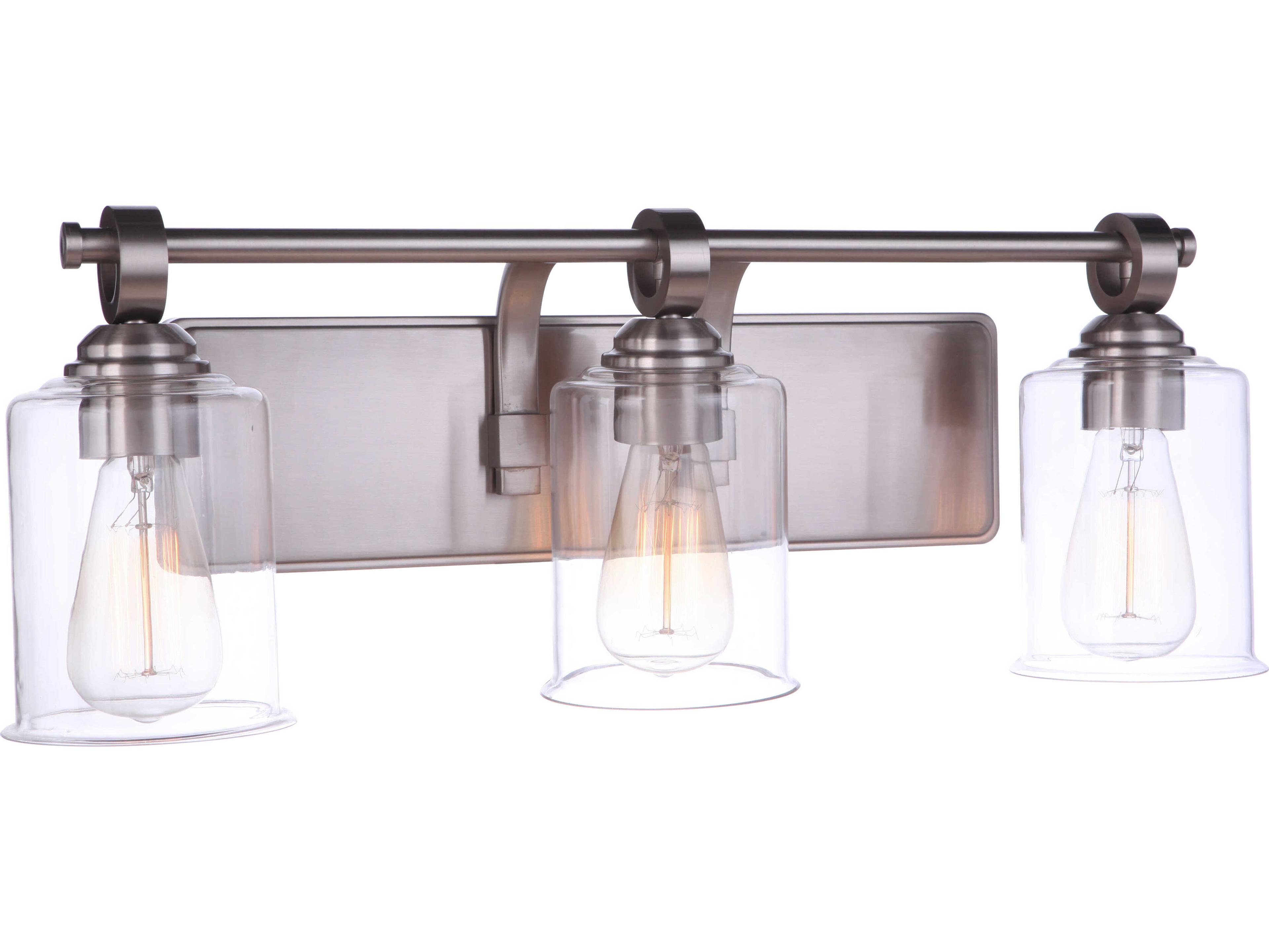 Craftmade Romero 3-Light Brushed Polished Nickel Glass Vanity Light