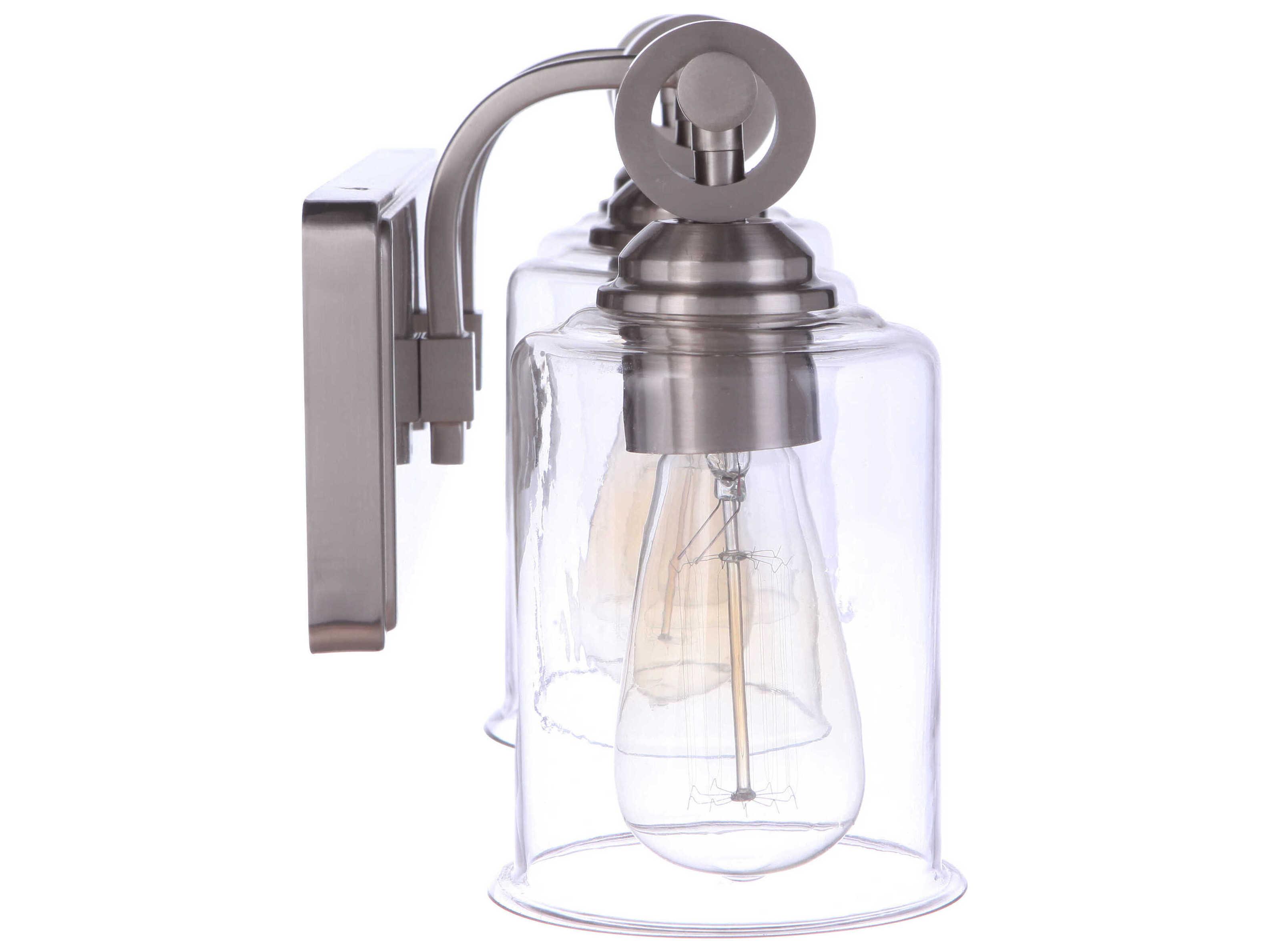Craftmade Romero 3-Light Brushed Polished Nickel Glass Vanity Light