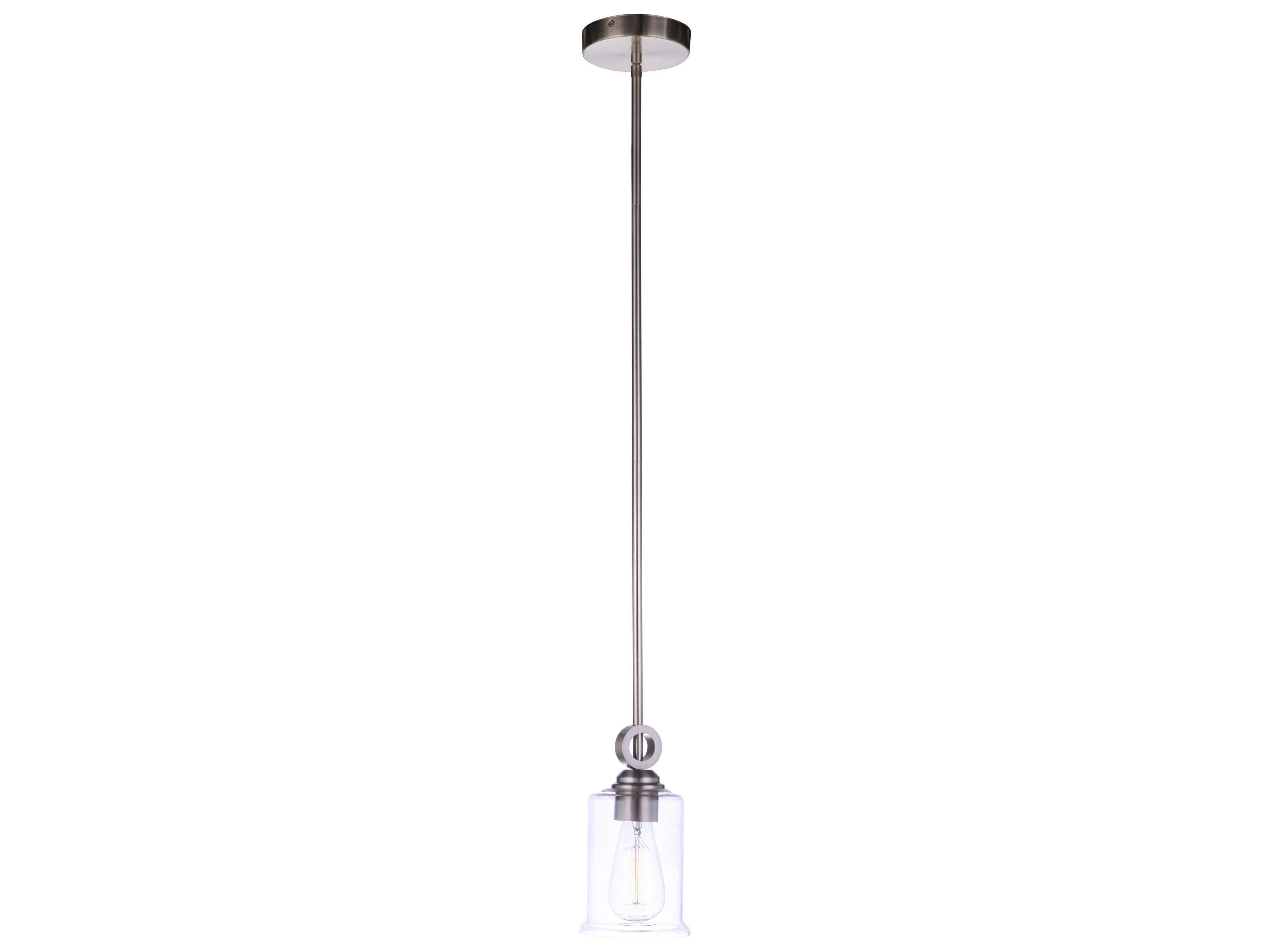 Craftmade Romero 1-Light Satin Brass Glass Cylinder Mini Pendant