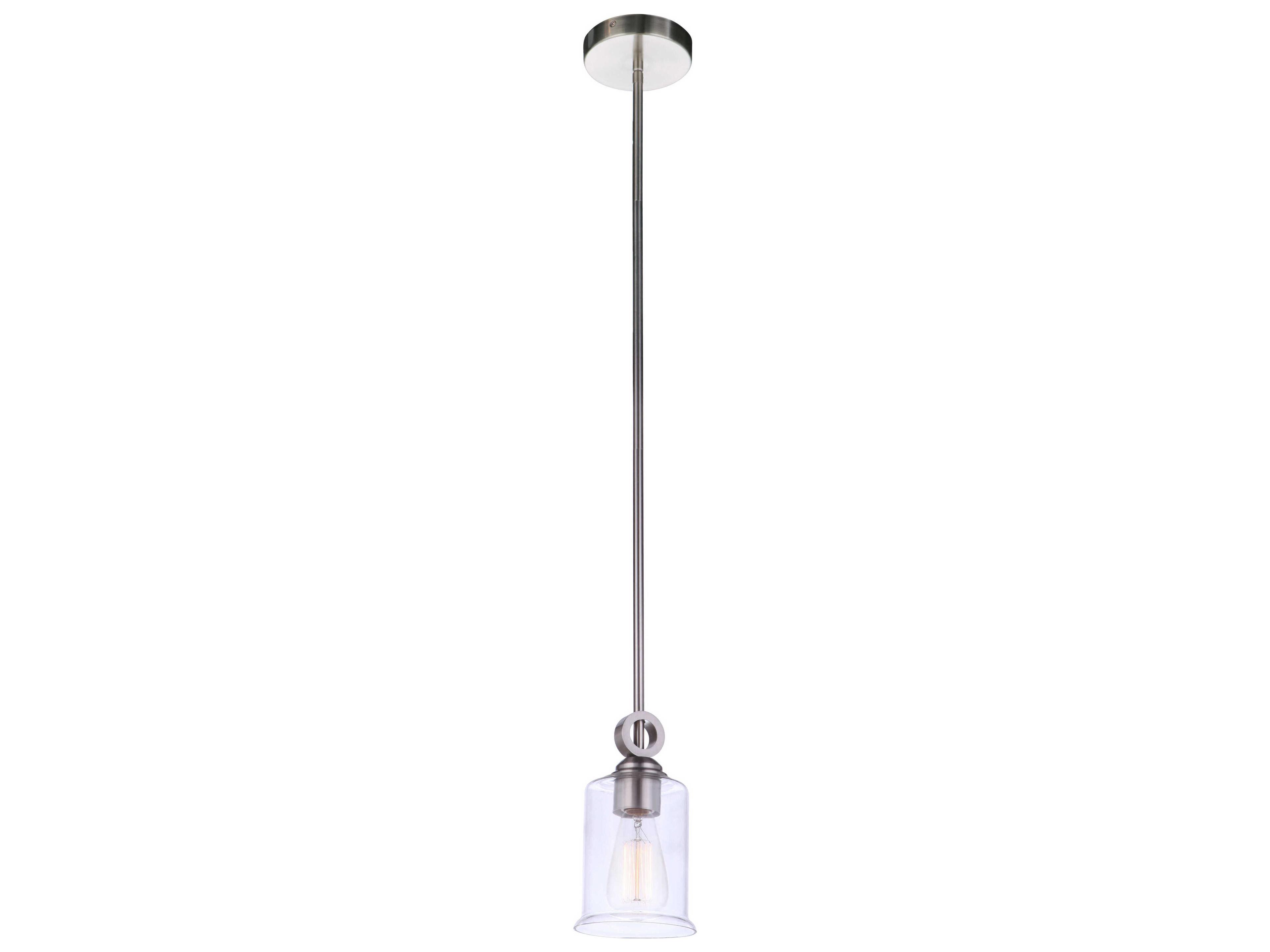 Craftmade Romero 1-Light Satin Brass Glass Cylinder Mini Pendant