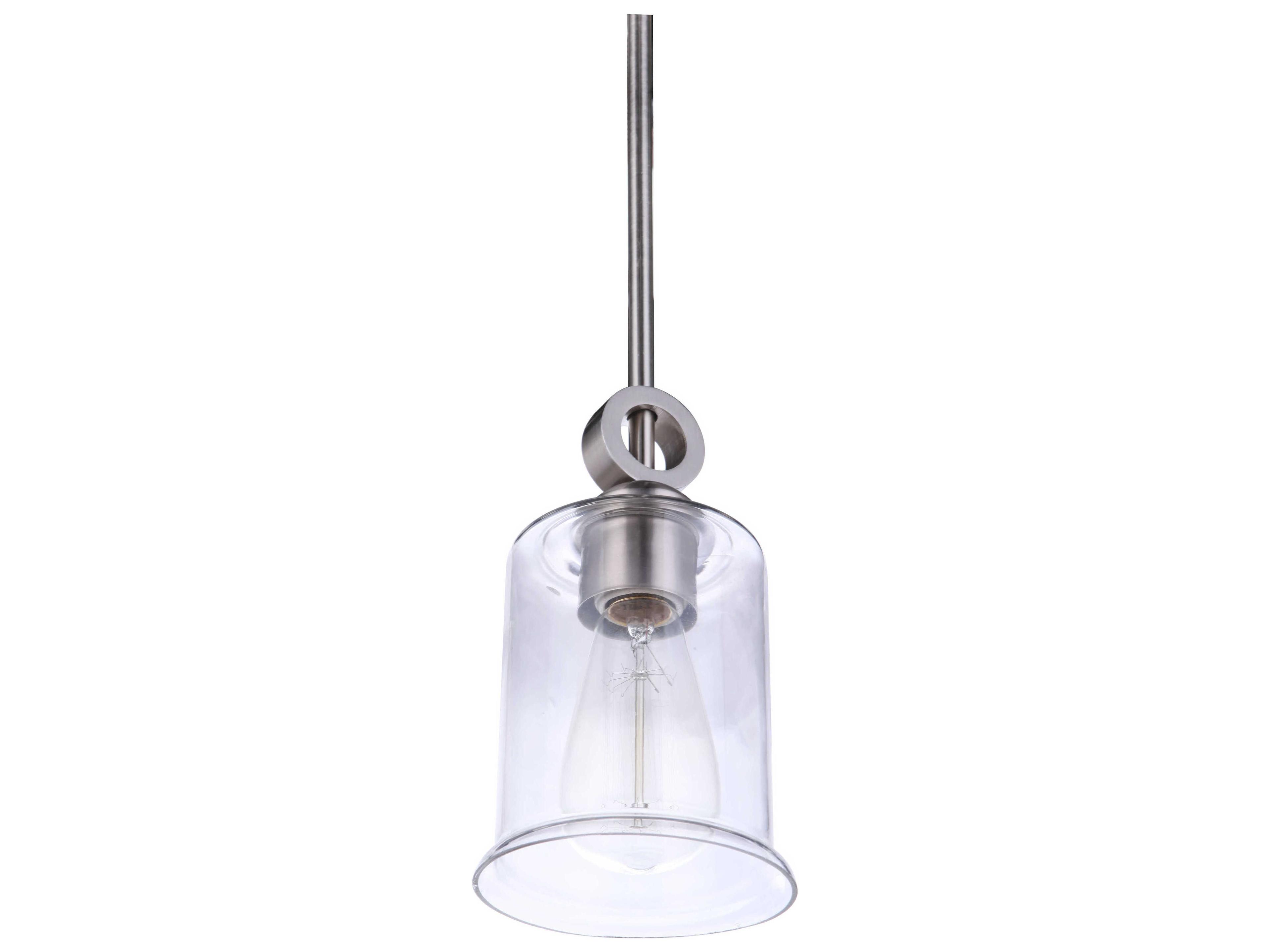 Craftmade Romero 1-Light Satin Brass Glass Cylinder Mini Pendant