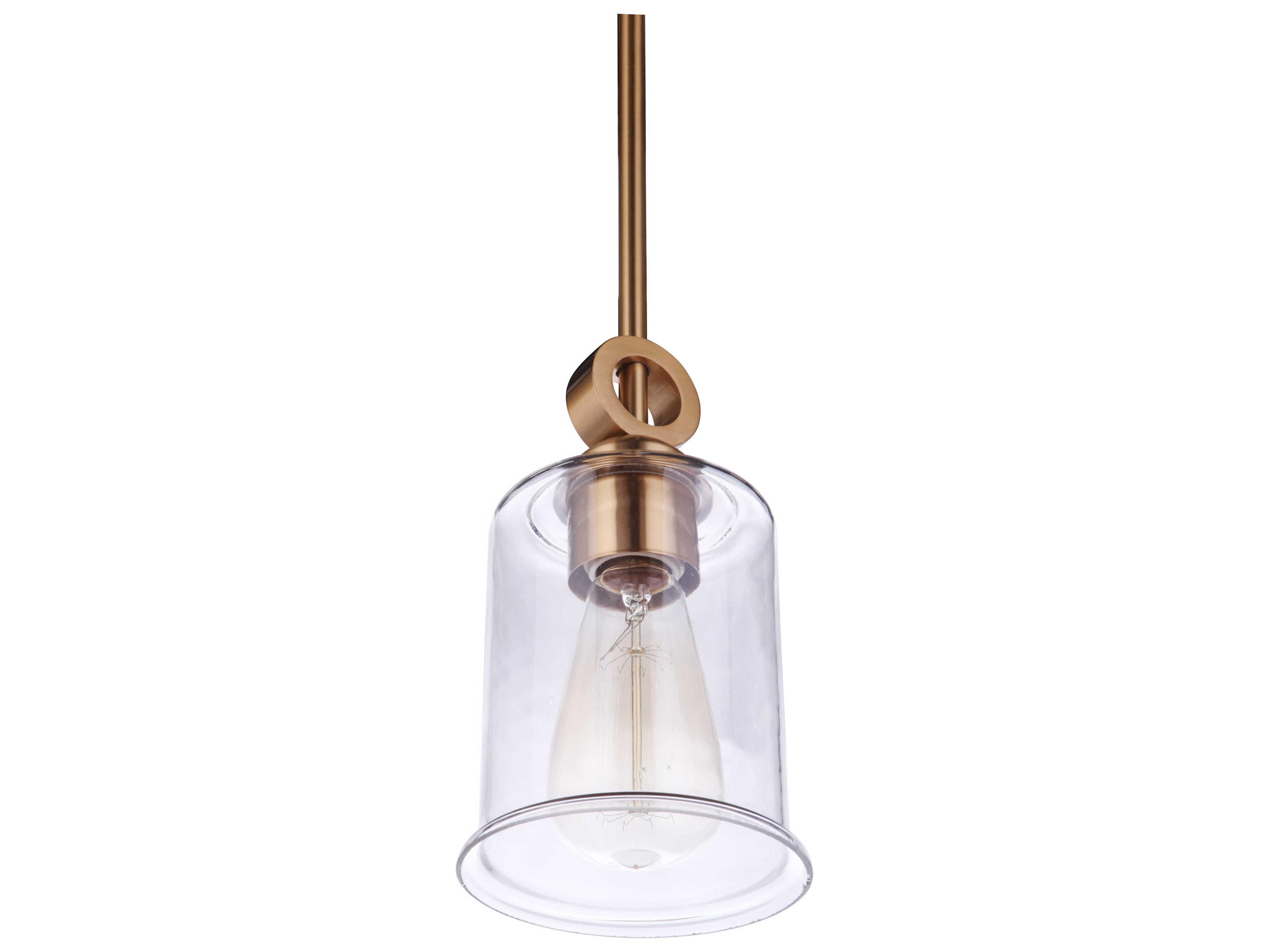 Craftmade Romero 1-Light Satin Brass Glass Cylinder Mini Pendant