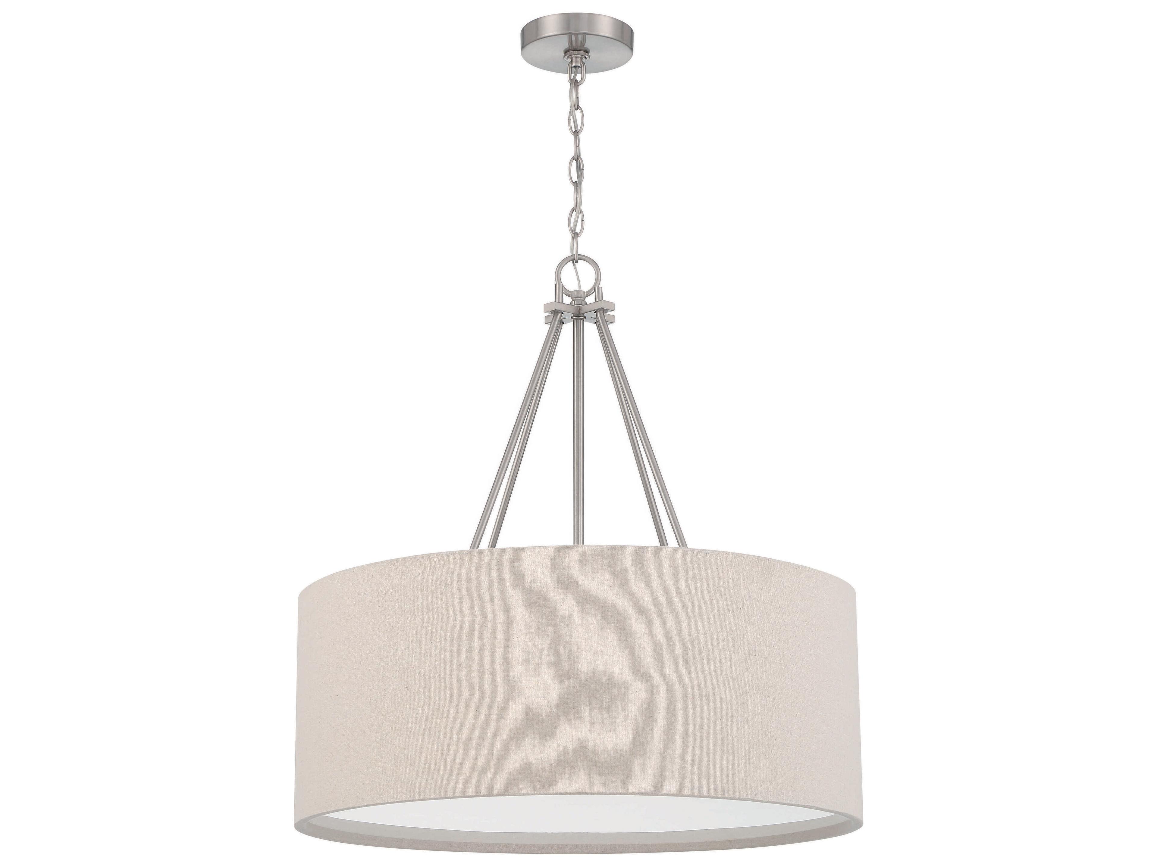 Craftmade Duke 3-Light Brushed Polished Nickel Drum Pendant