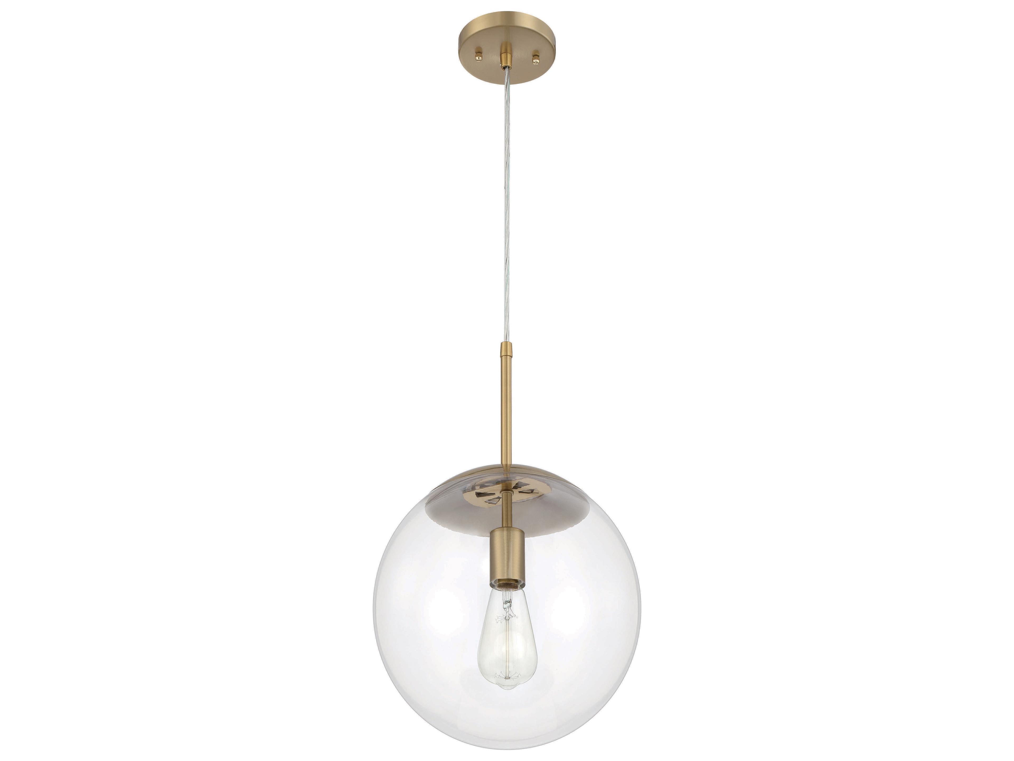 Craftmade Gaze 1-Light Satin Brass Glass Globe Mini Pendant
