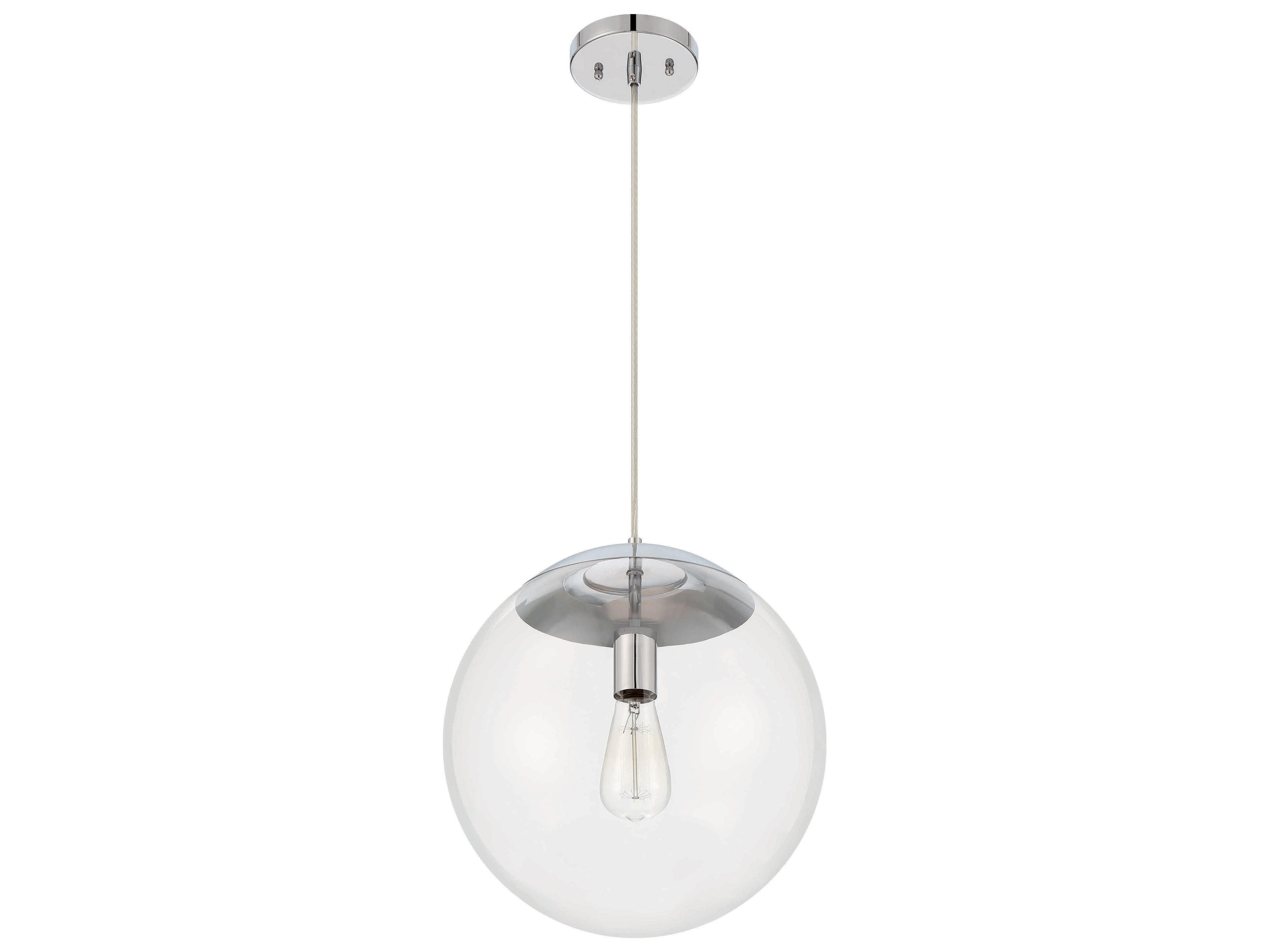 Craftmade Gaze 1-Light Chrome Glass Globe Pendant