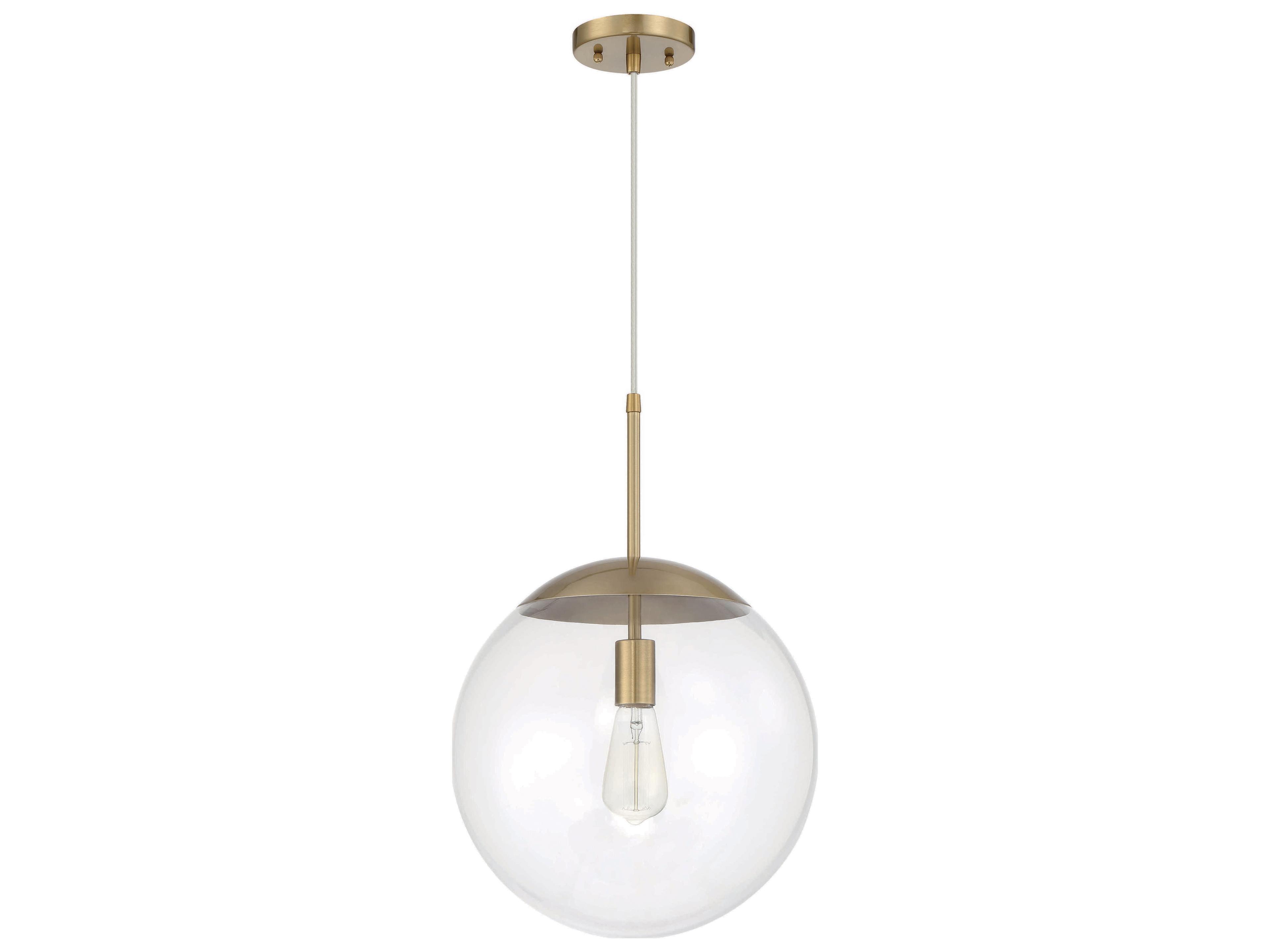 Craftmade Gaze 1-Light Satin Brass Clear Glass Globe Pendant