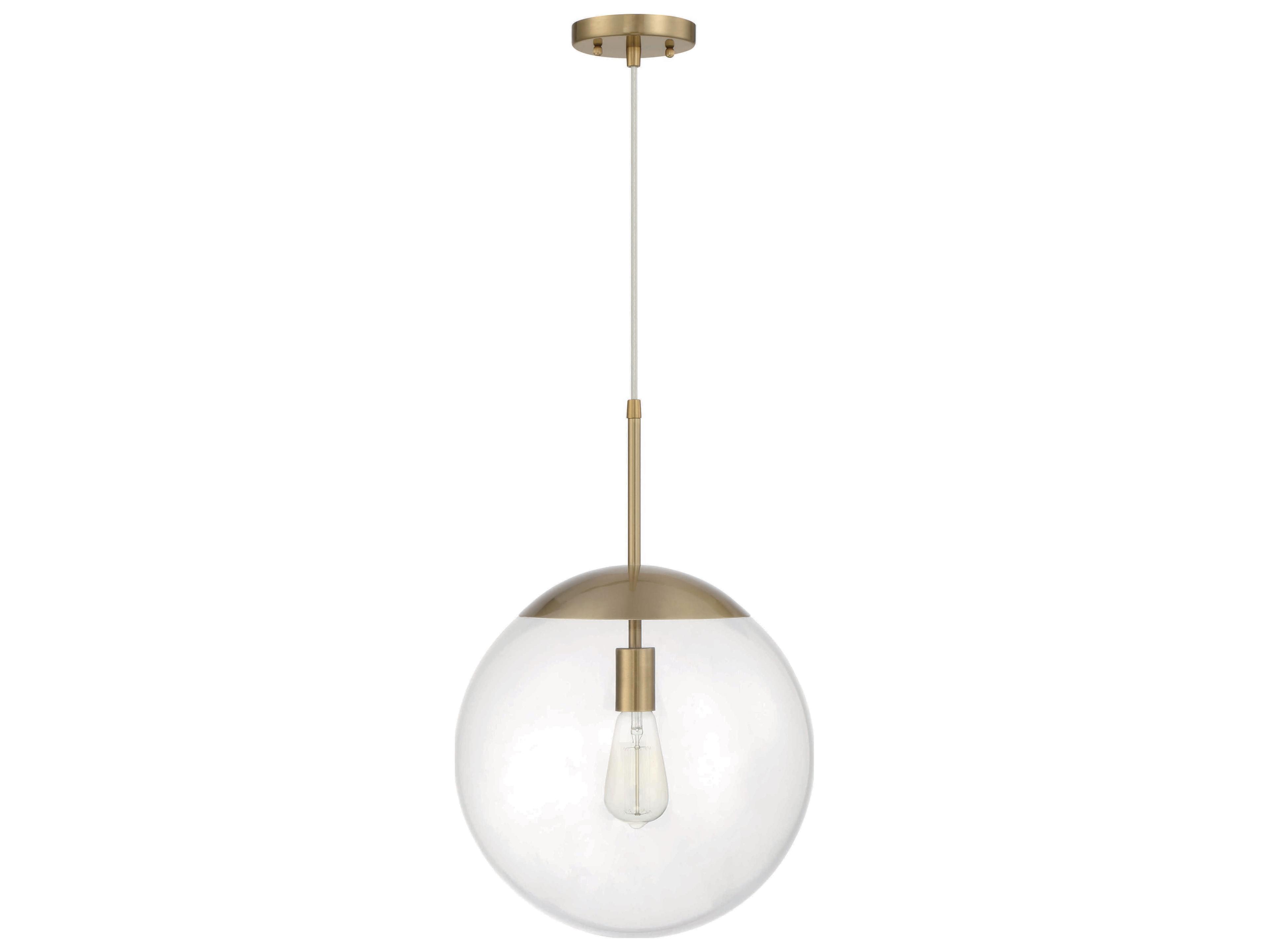 Craftmade Gaze 1-Light Satin Brass Clear Glass Globe Pendant