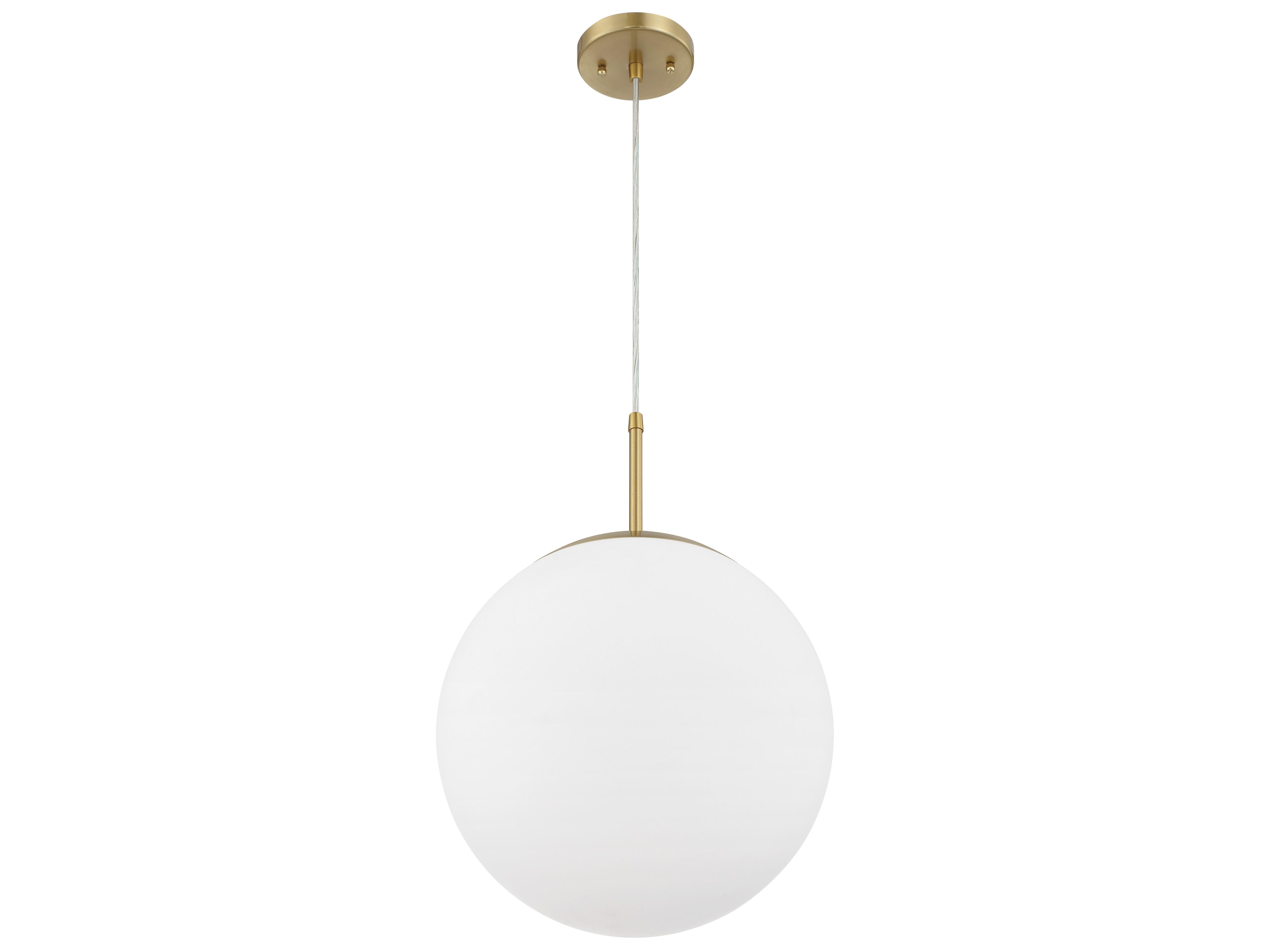 Craftmade Gaze 1-Light Satin Brass White Glass Globe Pendant