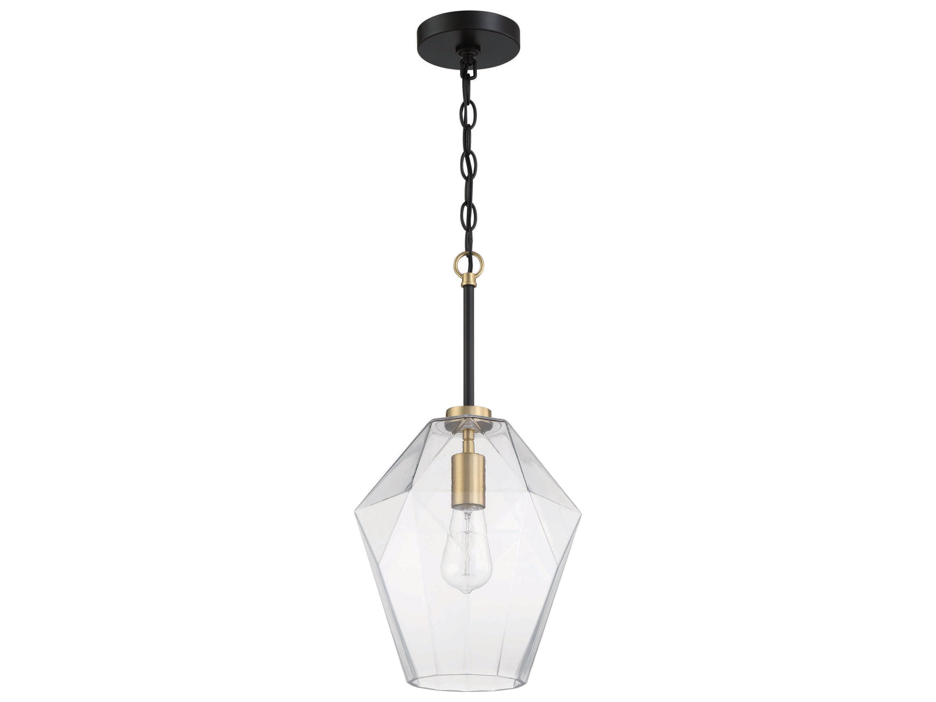 Craftmade Avante Grand 1-Light Flat Black Satin Brass Mini Pendant