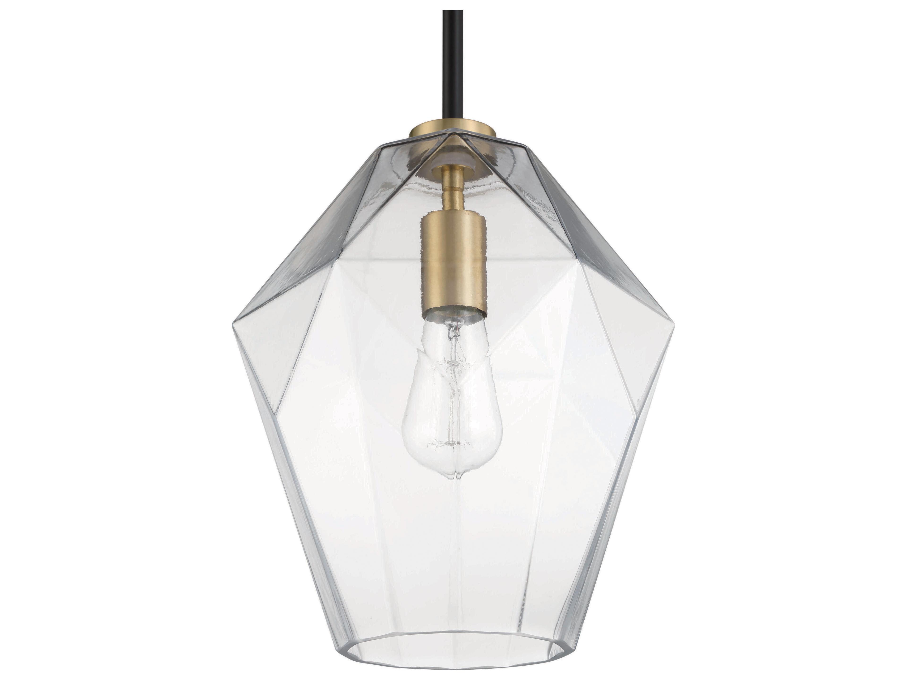 Craftmade Avante Grand 1-Light Flat Black Satin Brass Mini Pendant