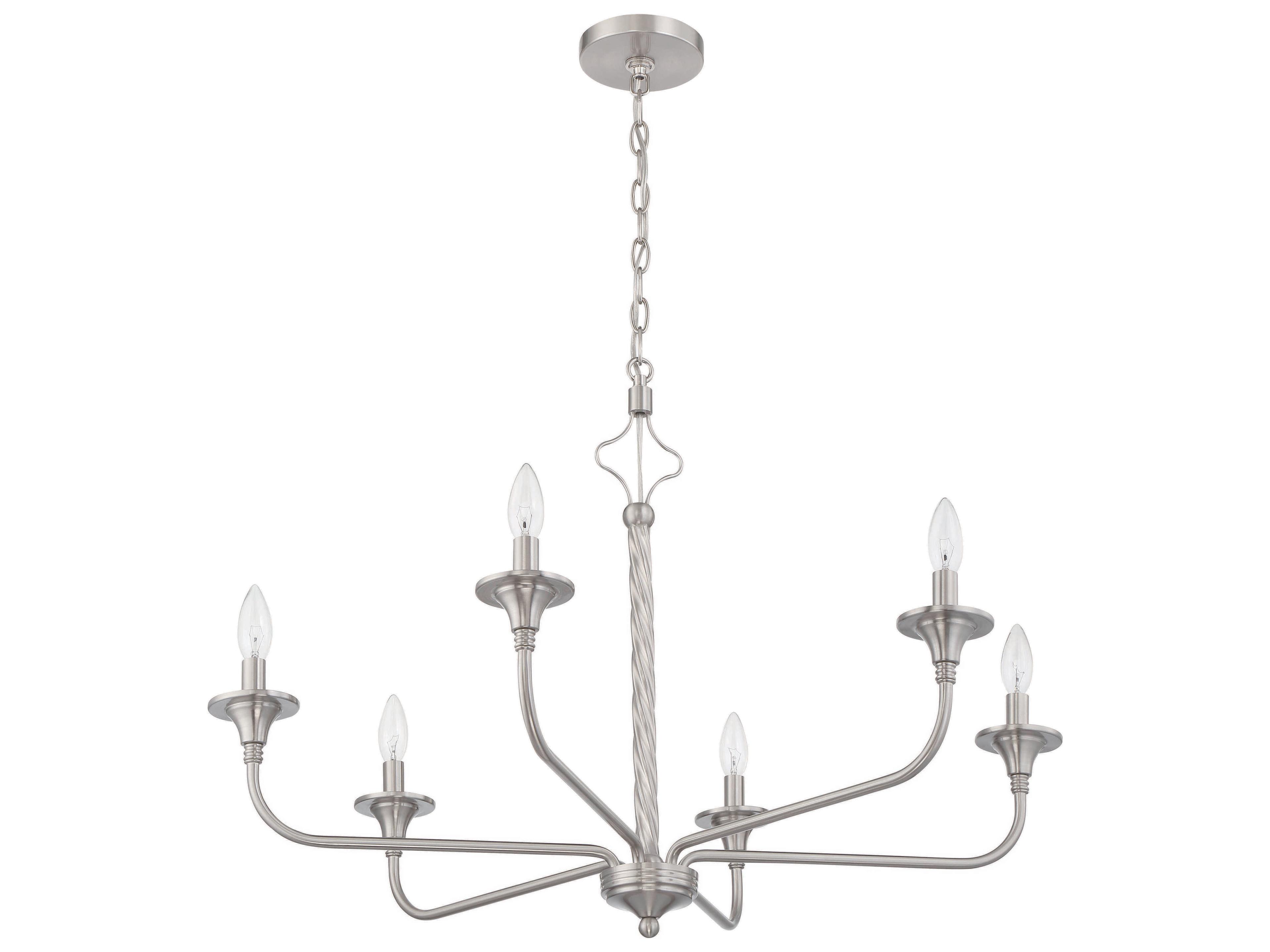 Craftmade Jolenne 6-Light Brushed Polished Nickel Chandelier