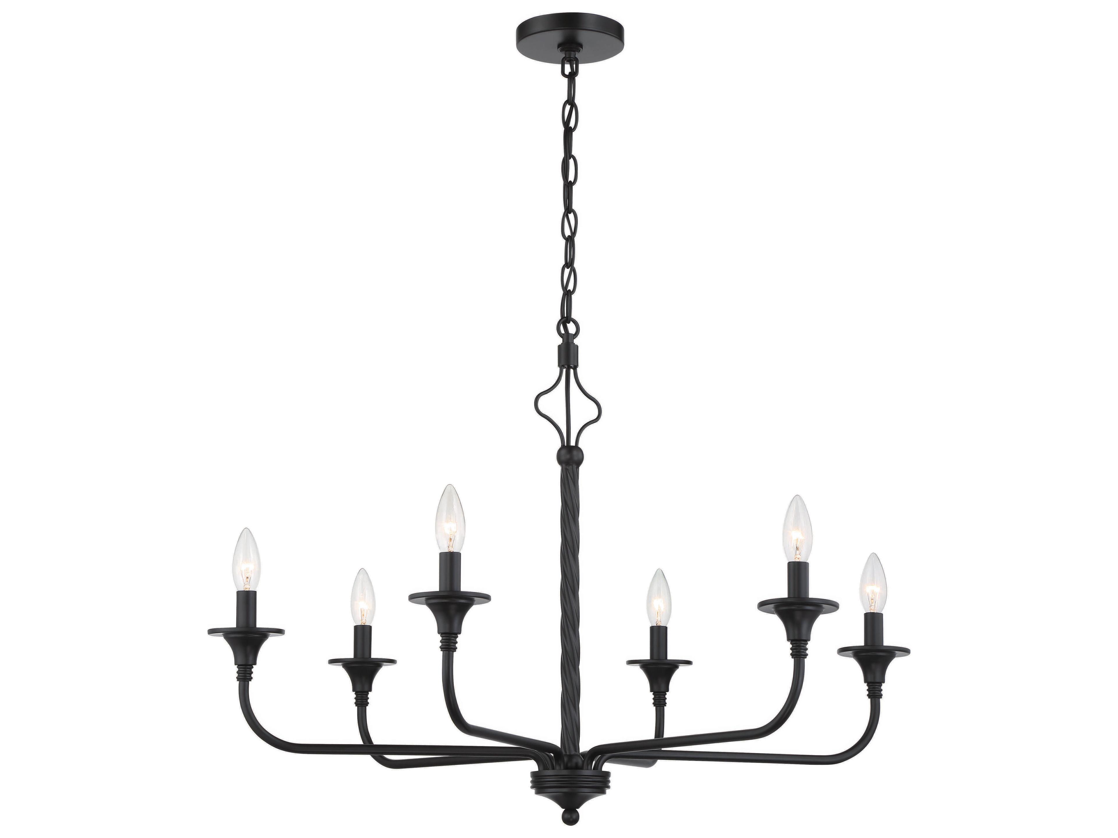 Craftmade Jolenne 6-Light Flat Black Chandelier