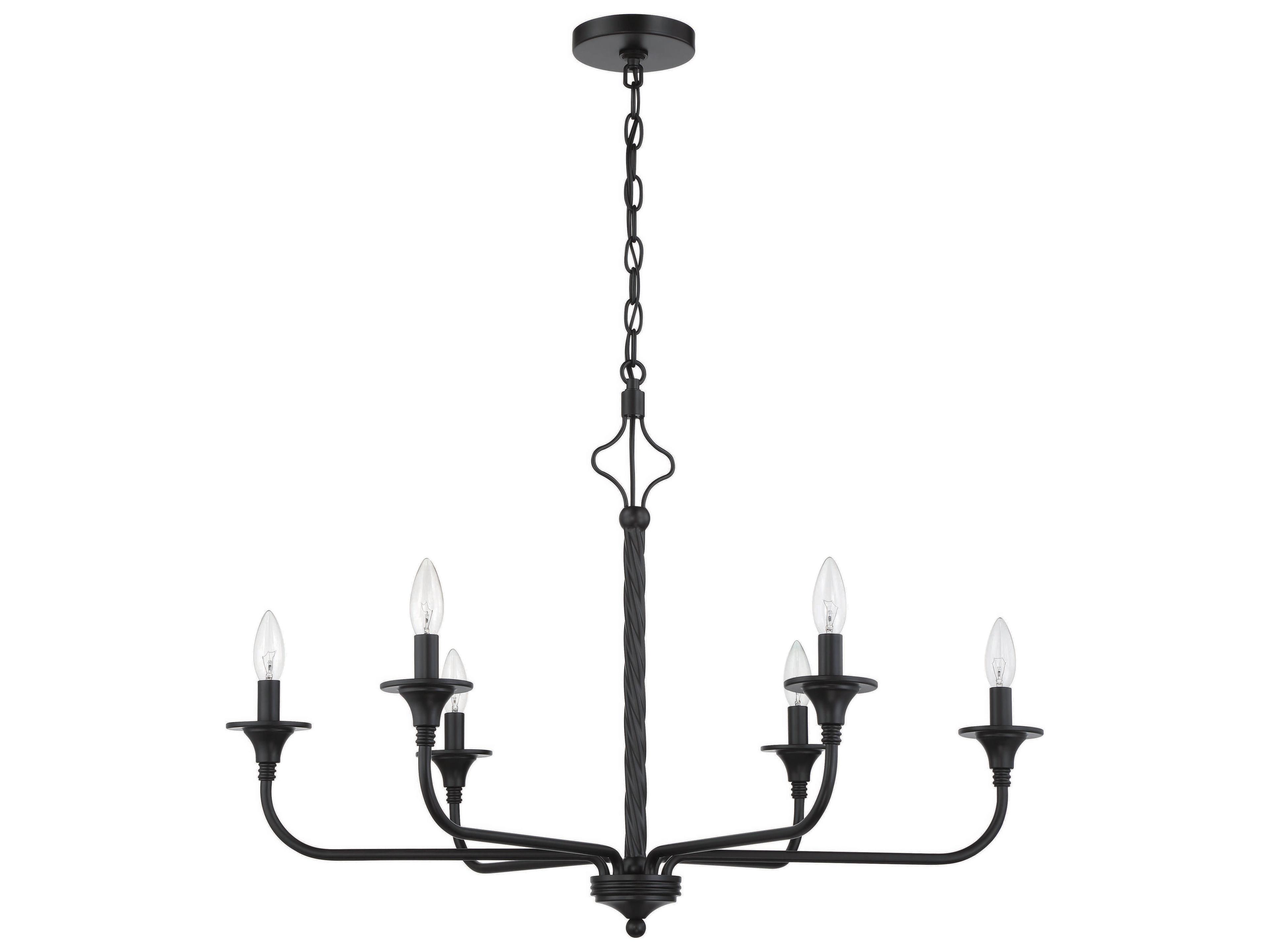Craftmade Jolenne 6-Light Flat Black Chandelier
