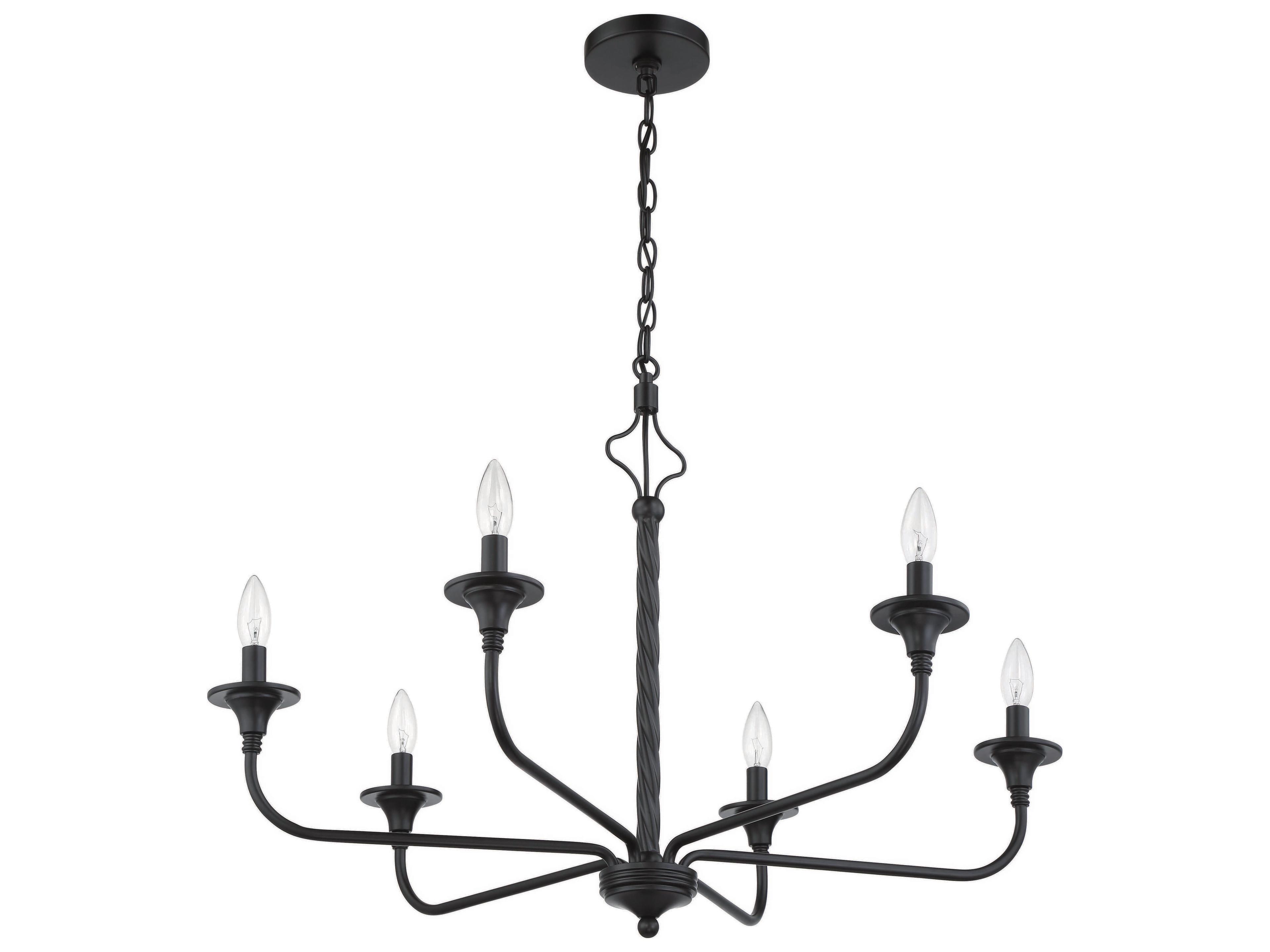 Craftmade Jolenne 6-Light Flat Black Chandelier