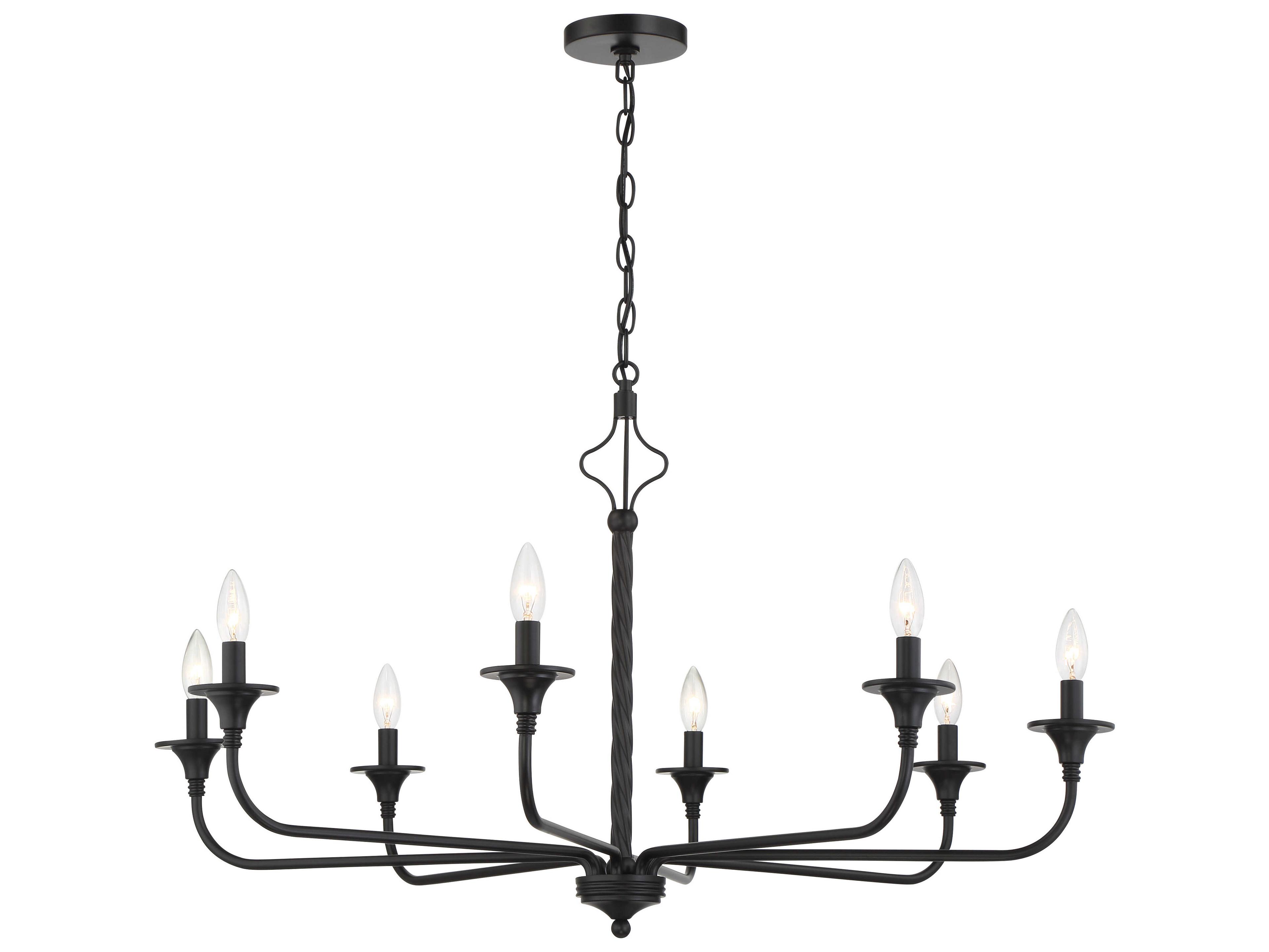 Craftmade Jolenne 8-Light Flat Black Chandelier