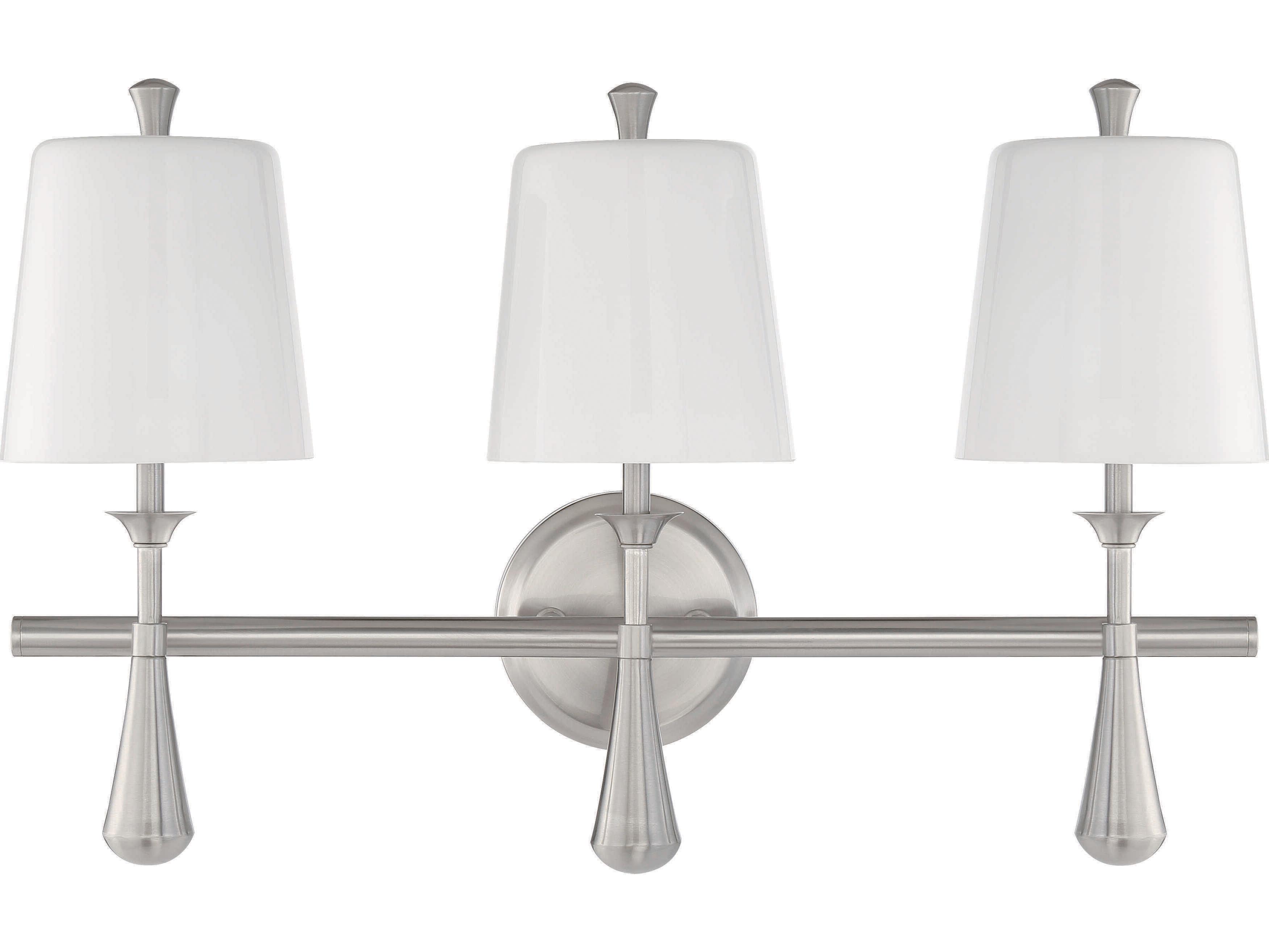 Craftmade Palmer 3-Light Brushed Polished Nickel Glass Vanity Light