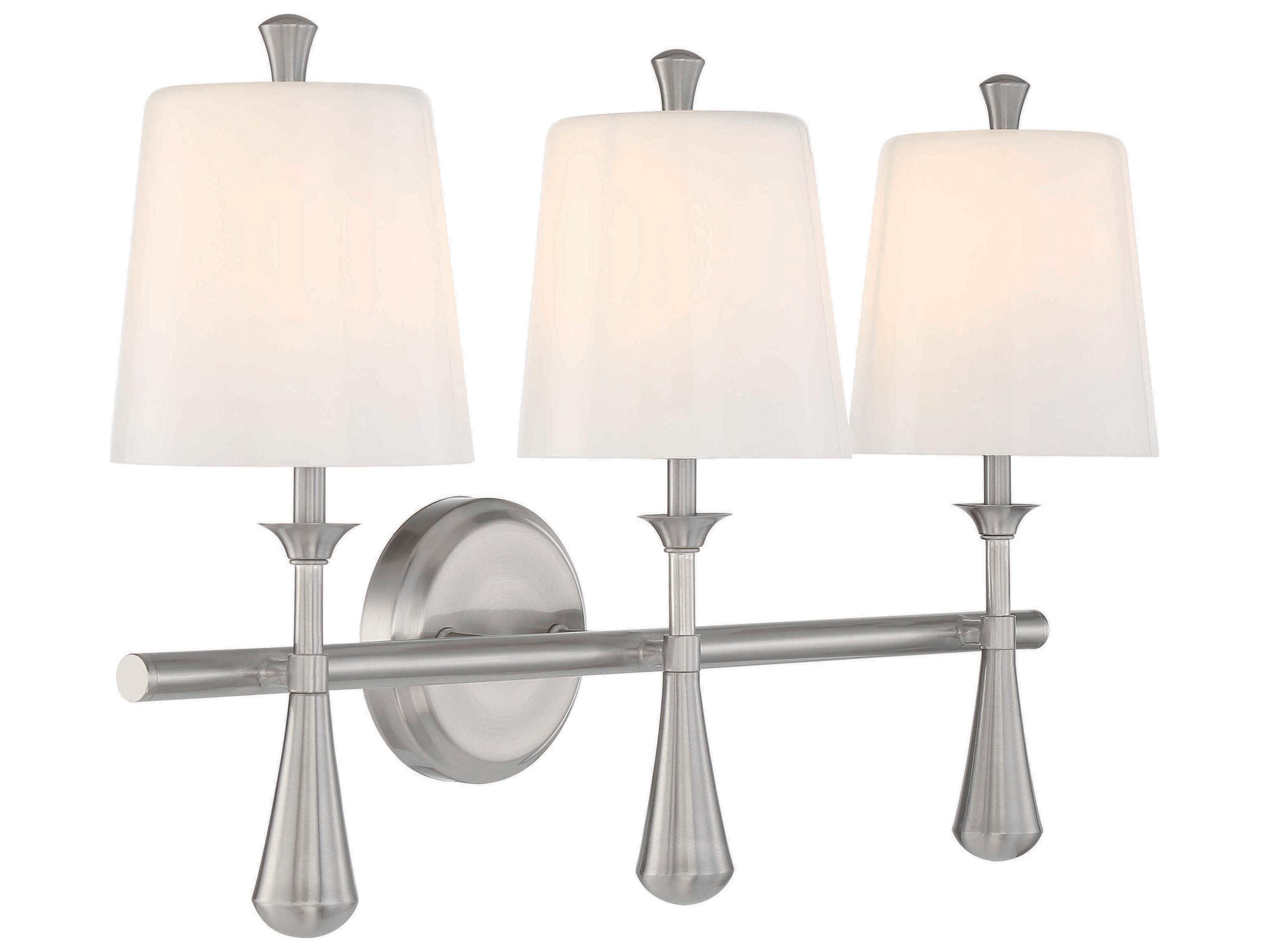 Craftmade Palmer 3-Light Brushed Polished Nickel Glass Vanity Light