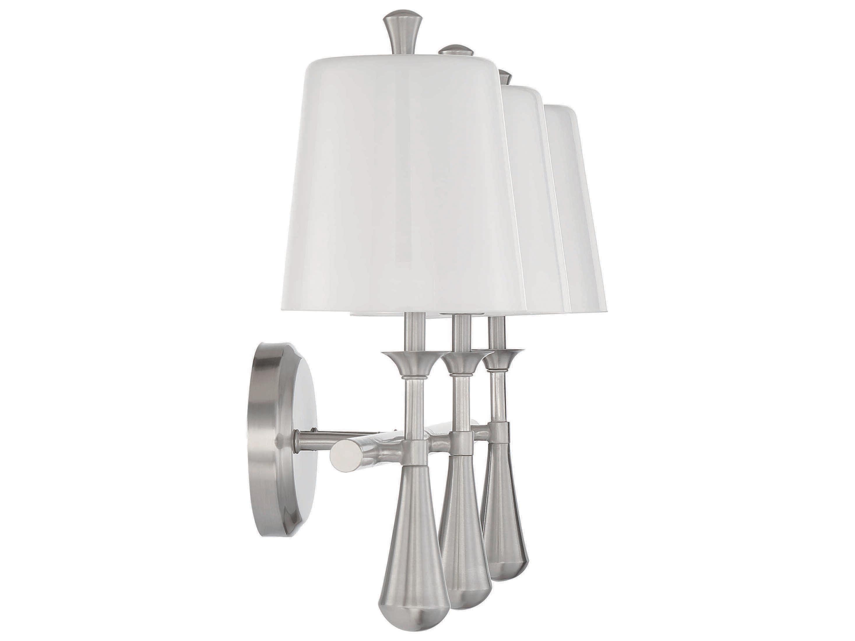 Craftmade Palmer 3-Light Brushed Polished Nickel Glass Vanity Light
