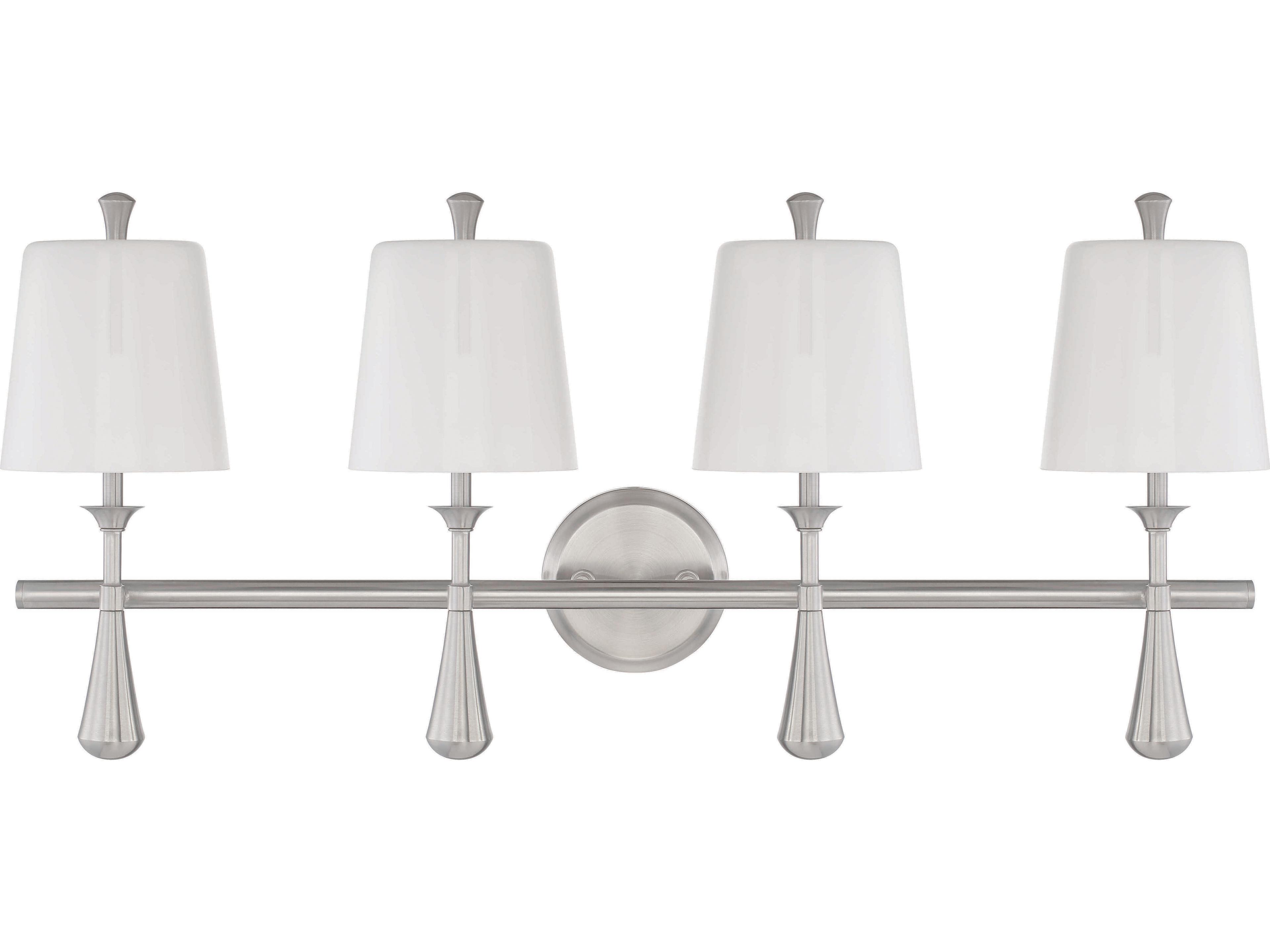 Craftmade Palmer 4-Light Brushed Polished Nickel Glass Vanity Light