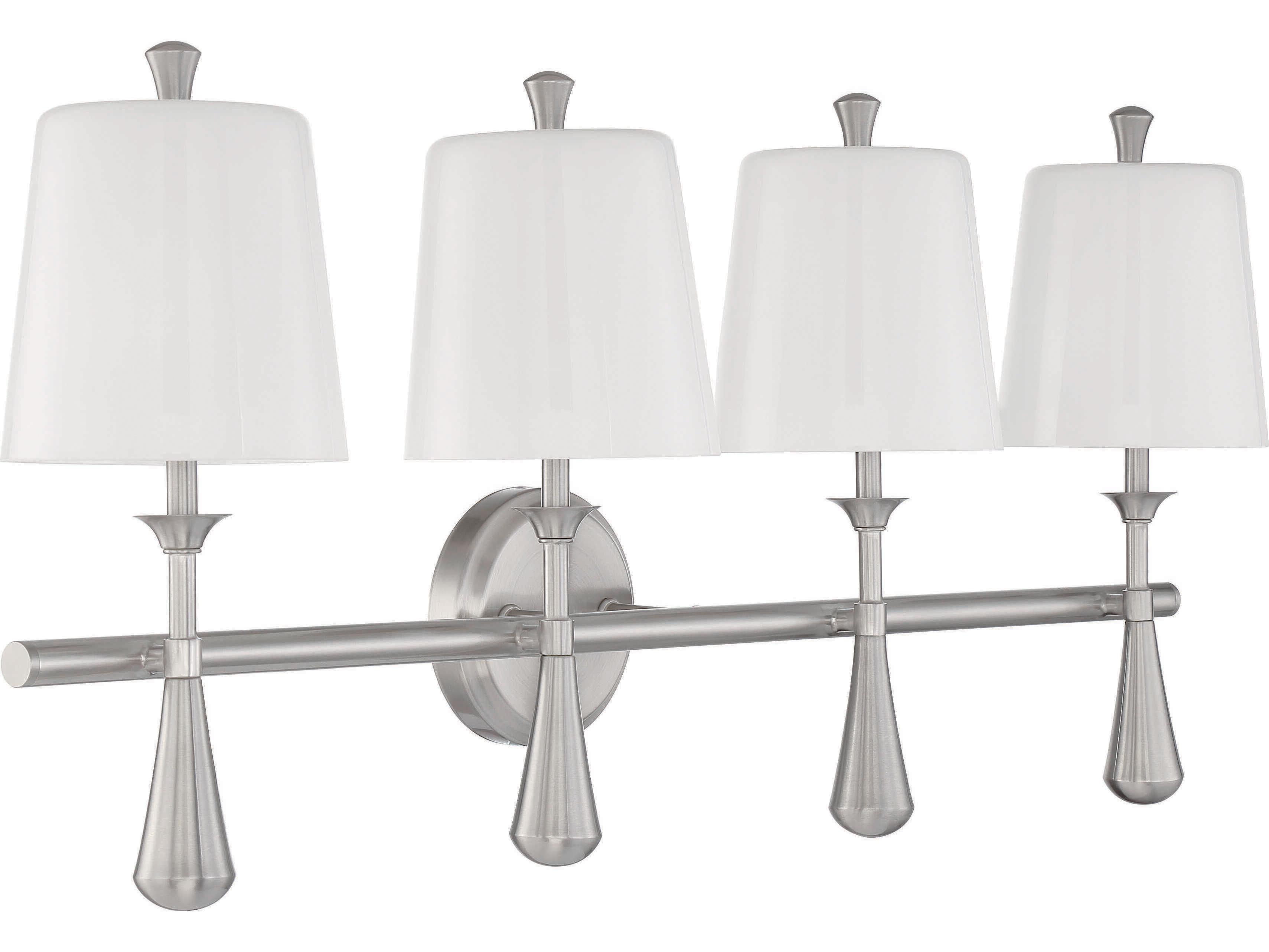 Craftmade Palmer 4-Light Brushed Polished Nickel Glass Vanity Light