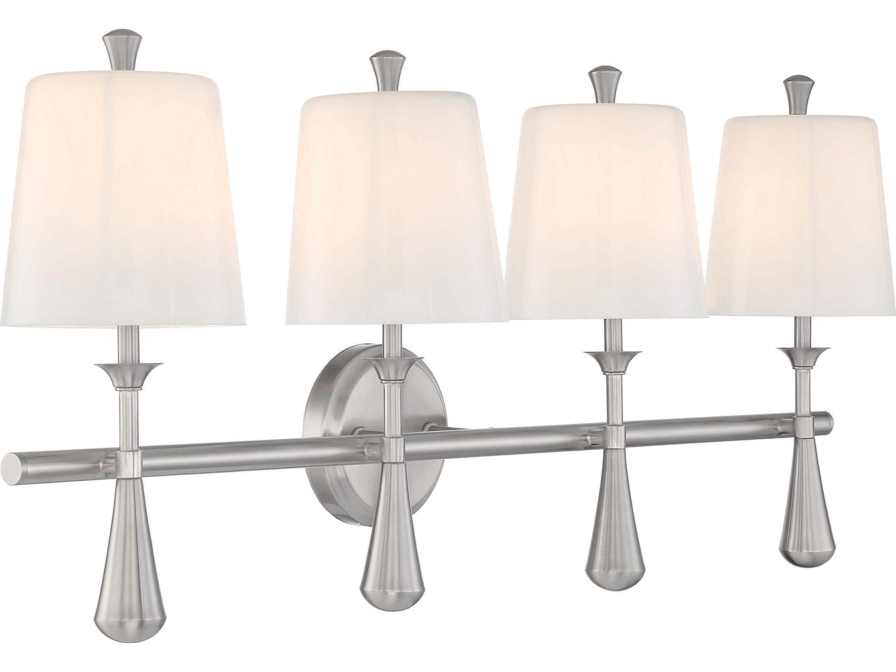 Craftmade Palmer 4-Light Brushed Polished Nickel Glass Vanity Light