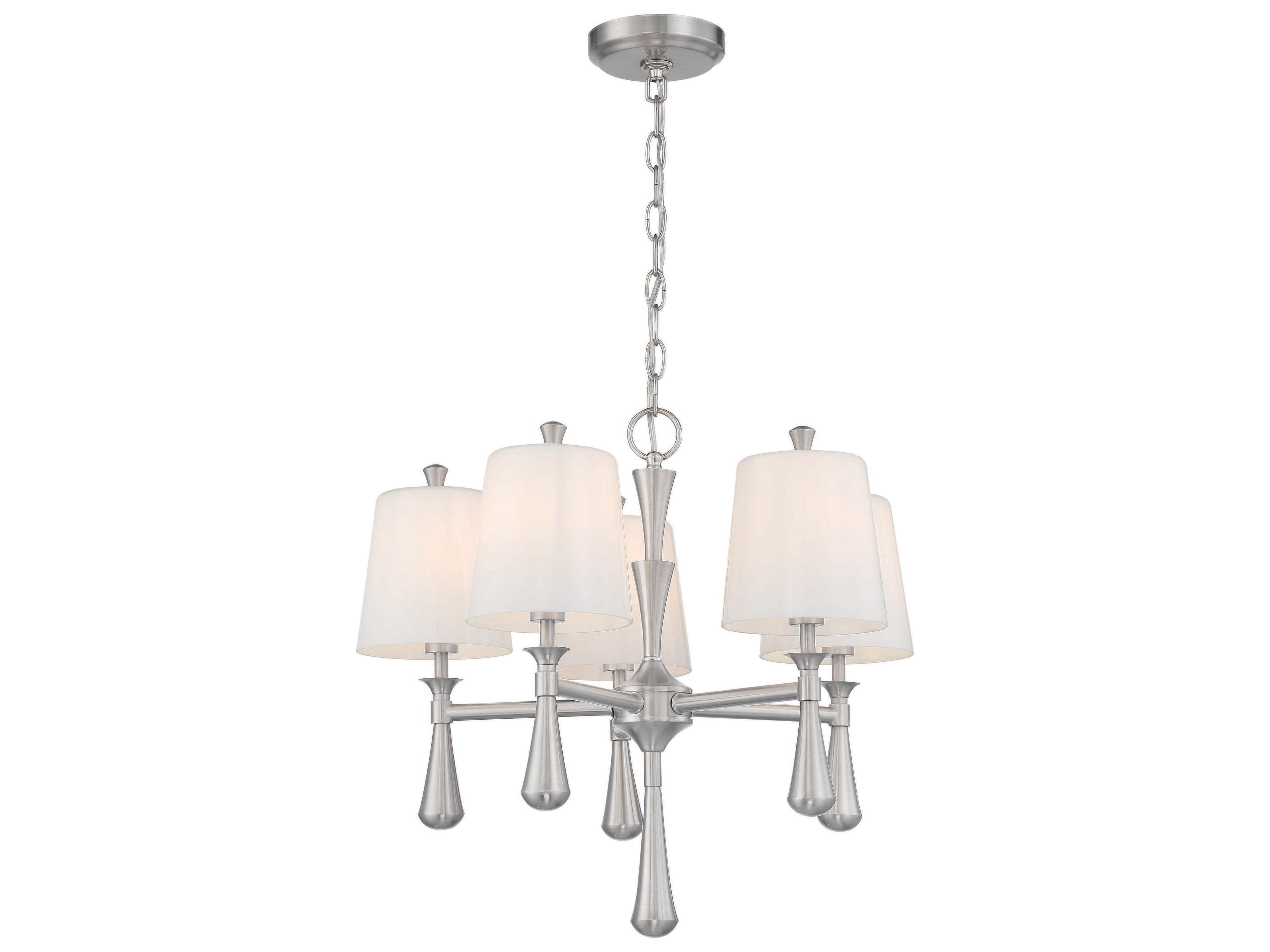 Craftmade Palmer 5-Light Brushed Polished Nickel Glass Chandelier