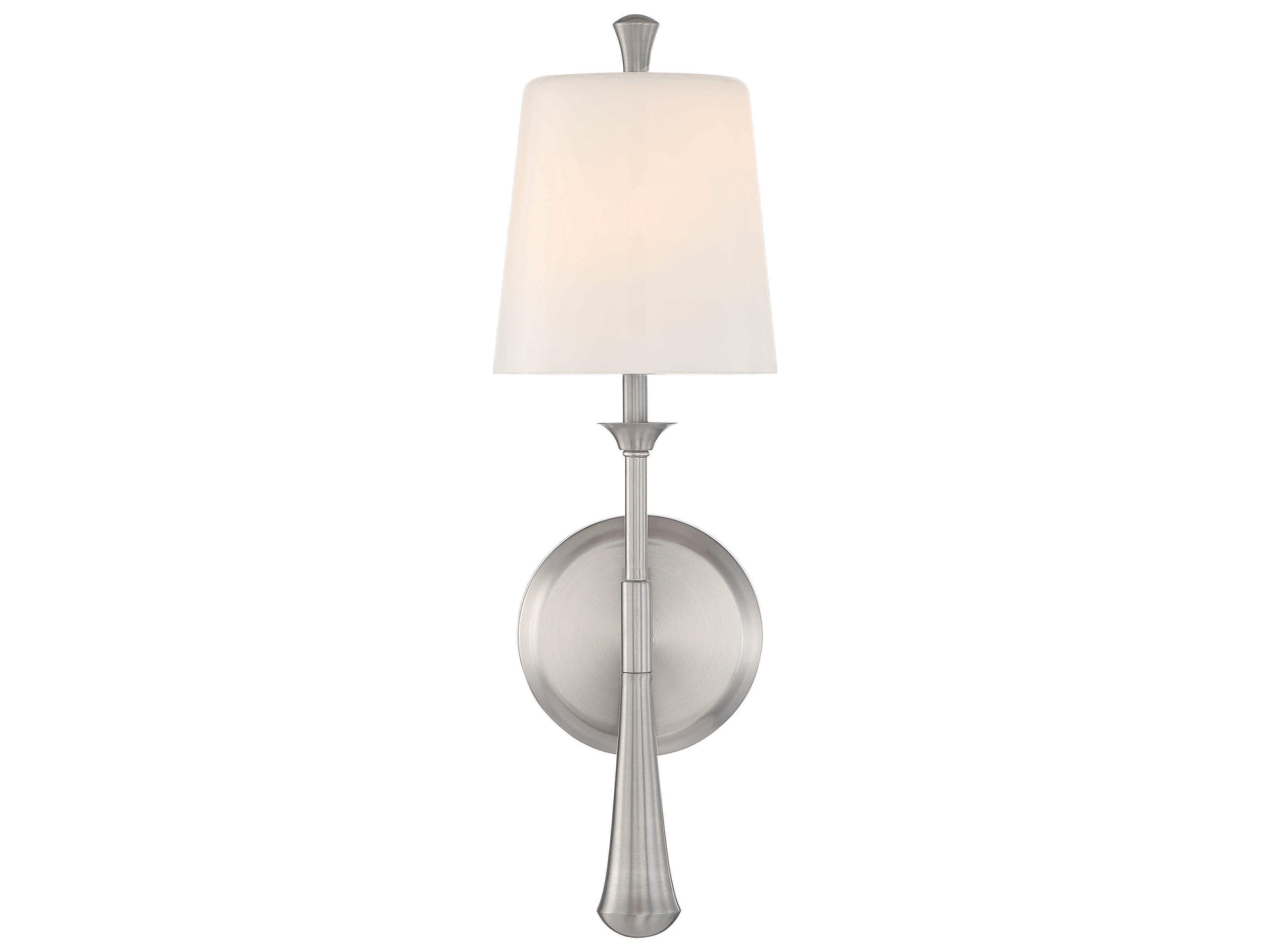 Craftmade Palmer 1-Light Brushed Polished Nickel Glass Wall Sconce