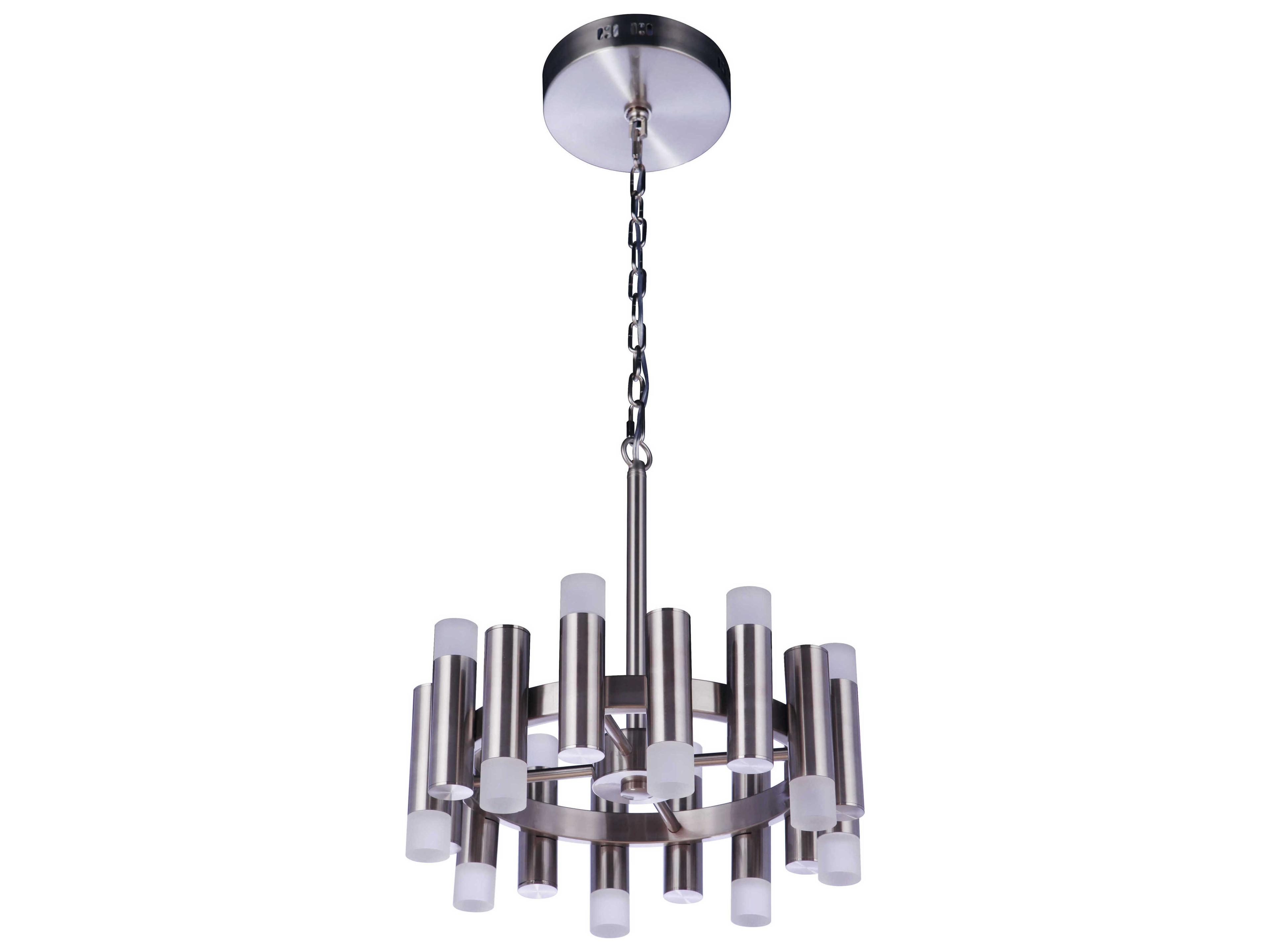 Craftmade Simple Lux 16-Light6-Light Brushed Polished Nickel LED Cylinder Chandelier