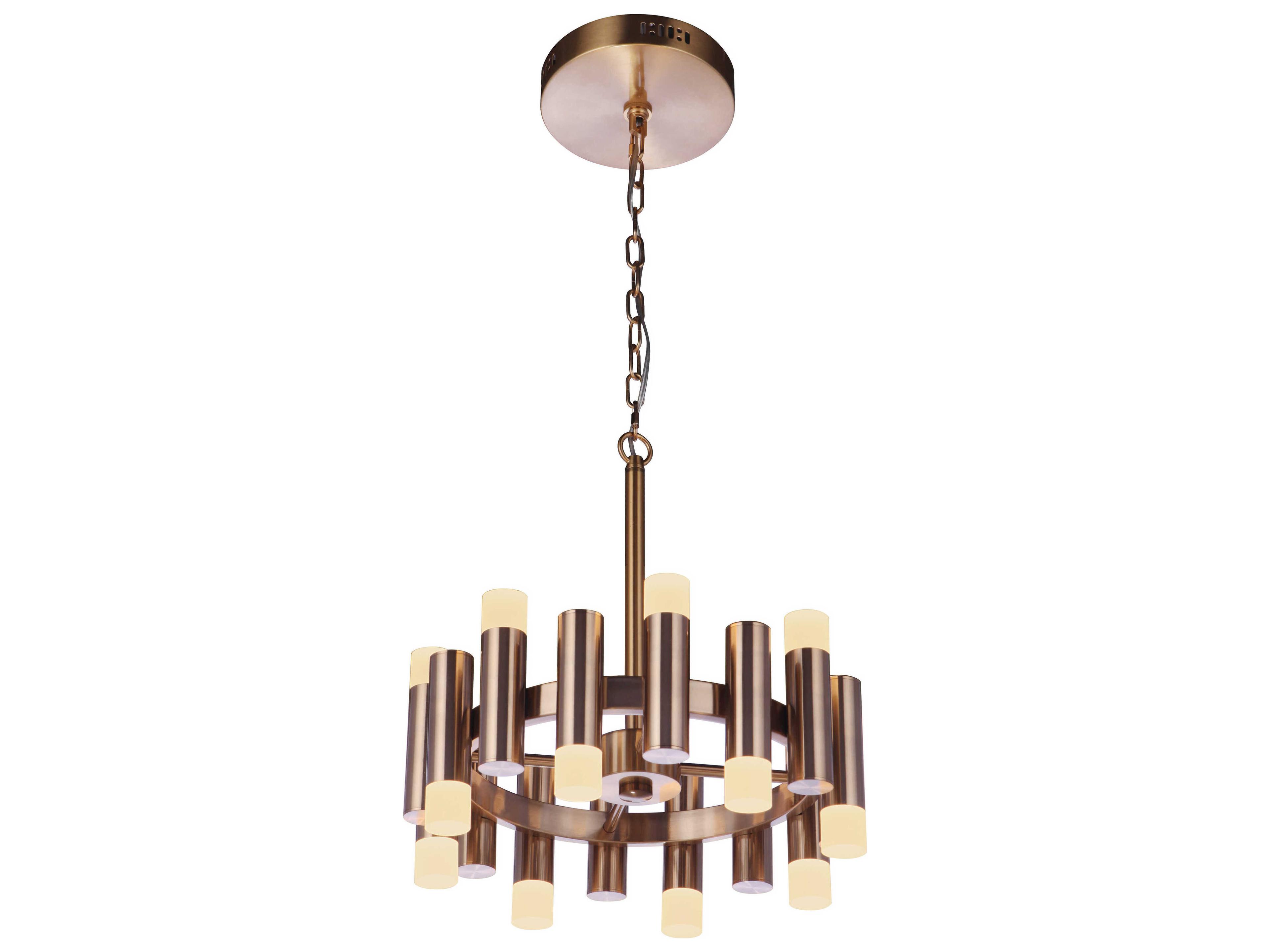 Craftmade Simple Lux 16-Light6-Light Satin Brass LED Cylinder Chandelier