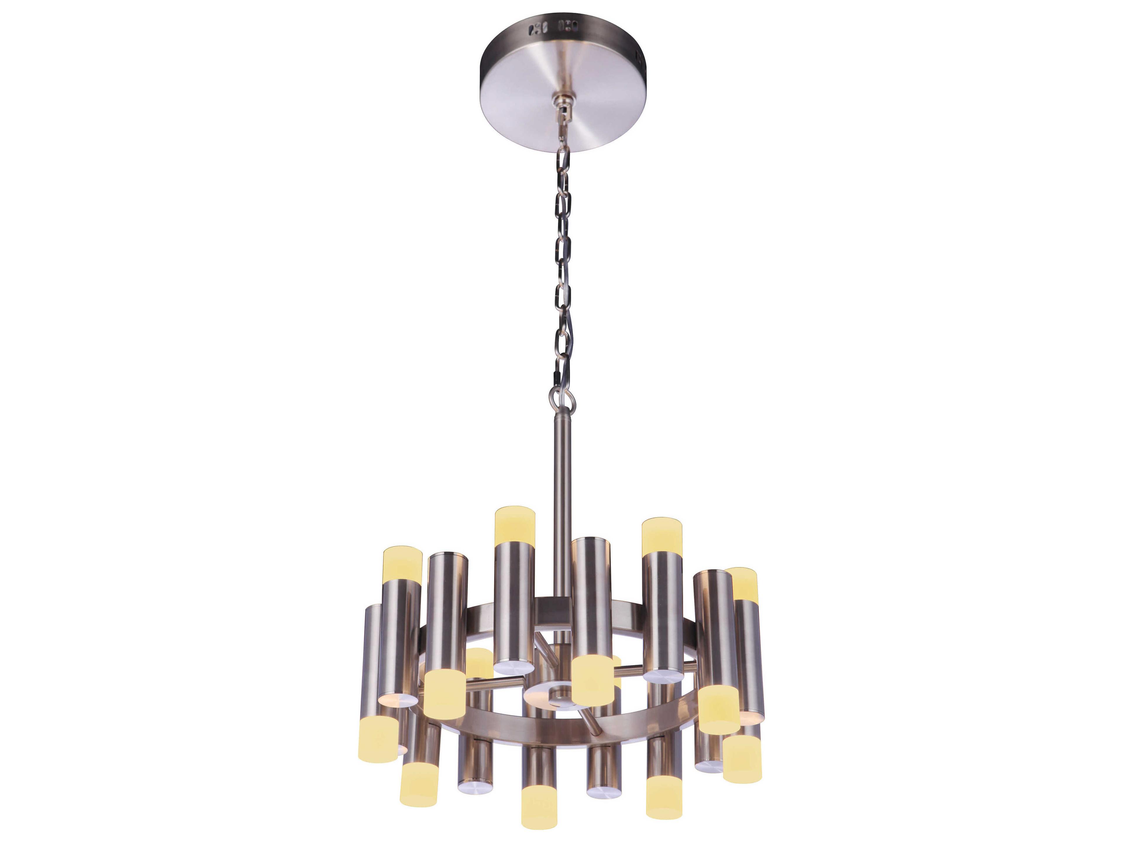 Craftmade Simple Lux 20-Light Brushed Polished Nickel LED Cylinder Chandelier