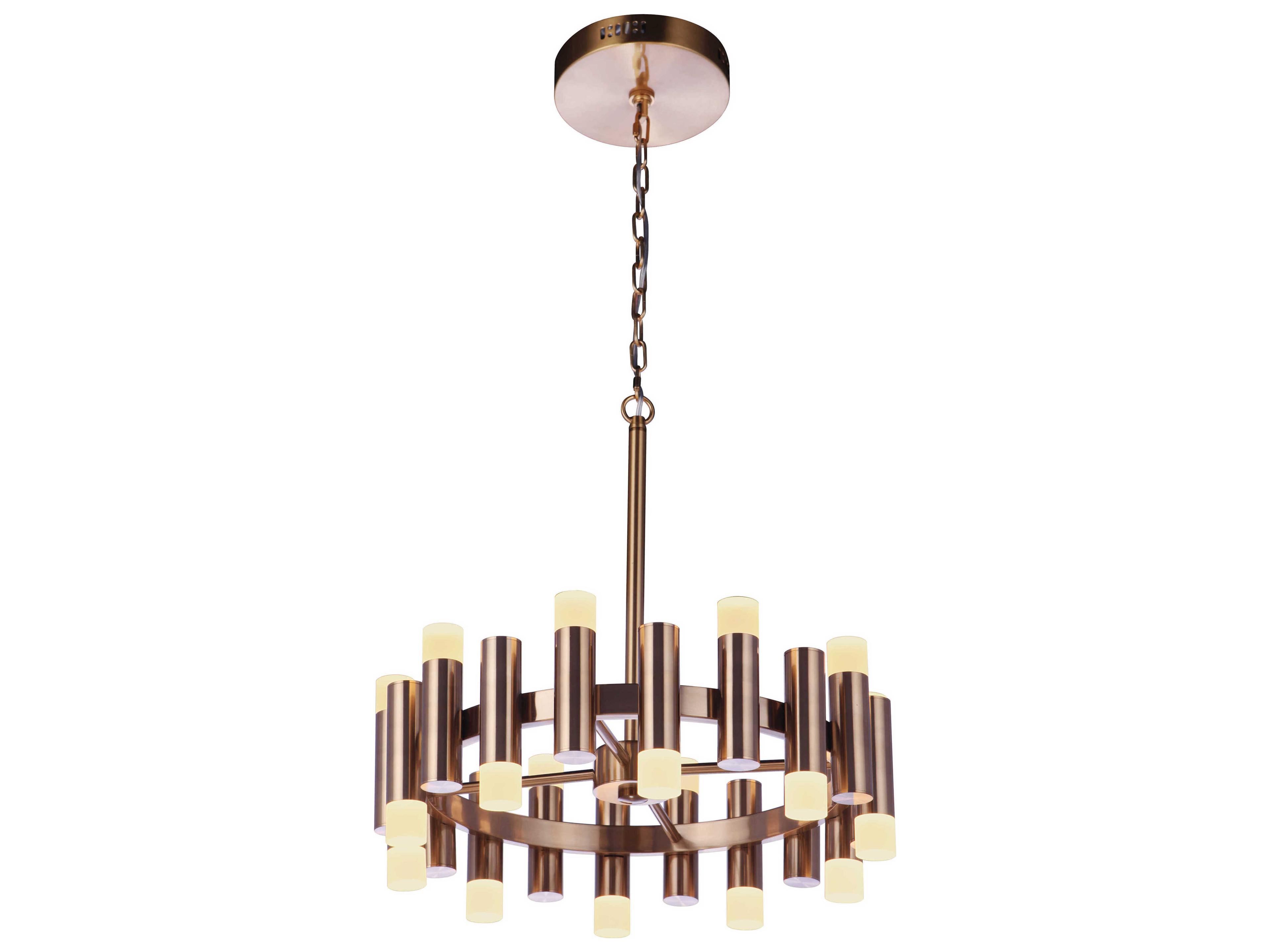 Craftmade Simple Lux 20-Light Satin Brass LED Cylinder Chandelier
