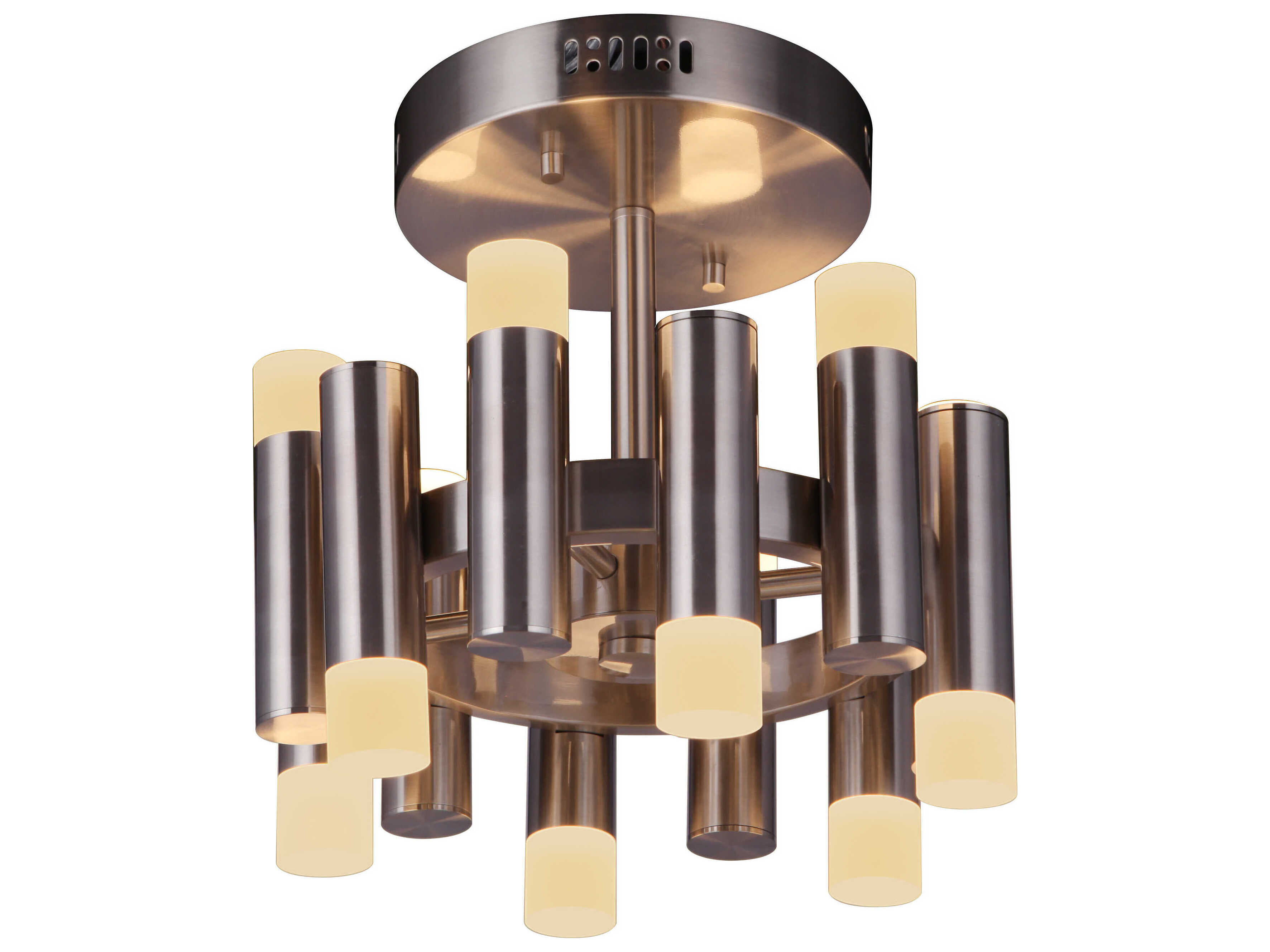 Craftmade Simple Lux 12-Light Brushed Polished Nickel LED Cylinder Mini Pendant