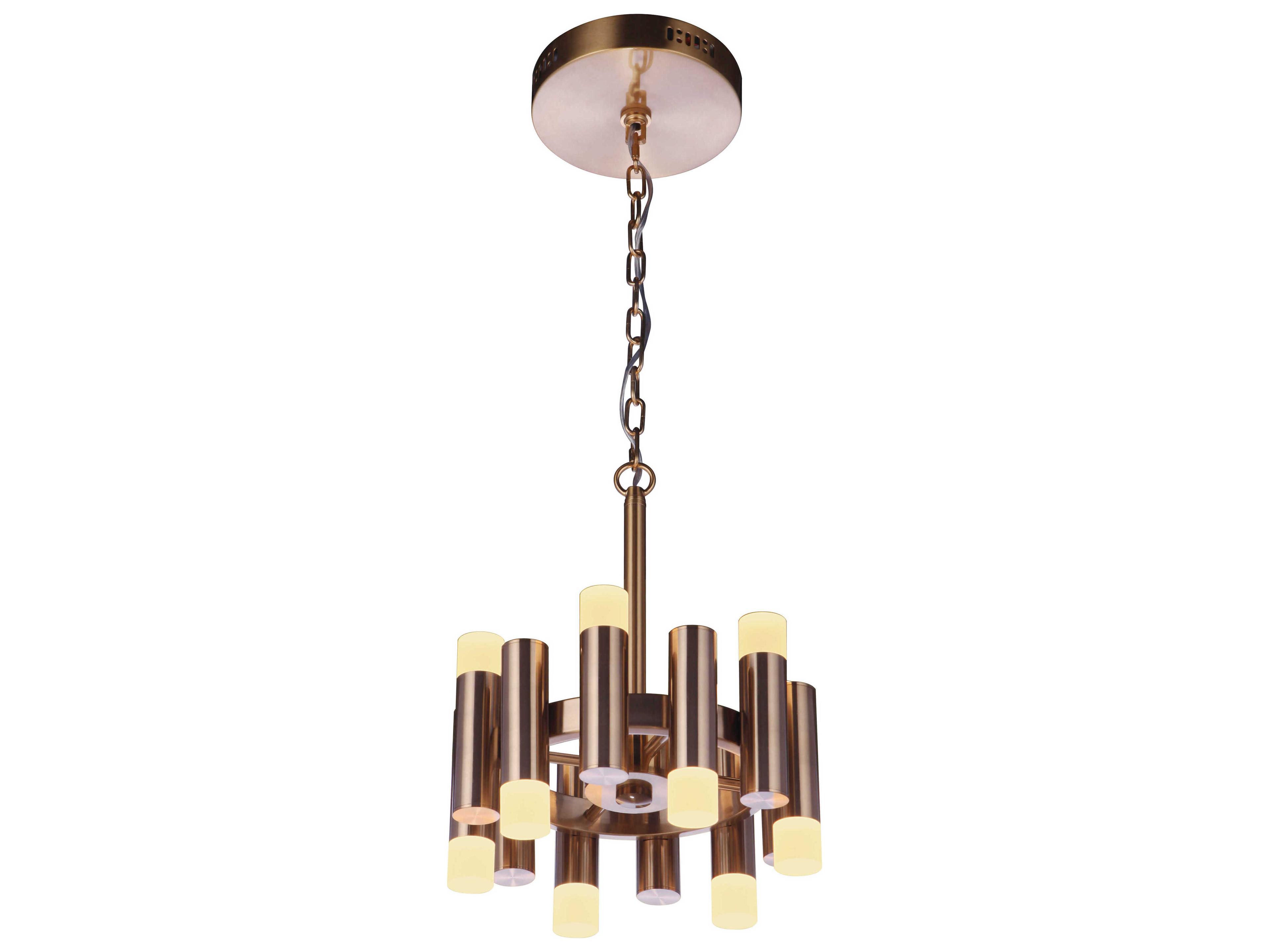 Craftmade Simple Lux 12-Light Satin Brass LED Cylinder Mini Pendant