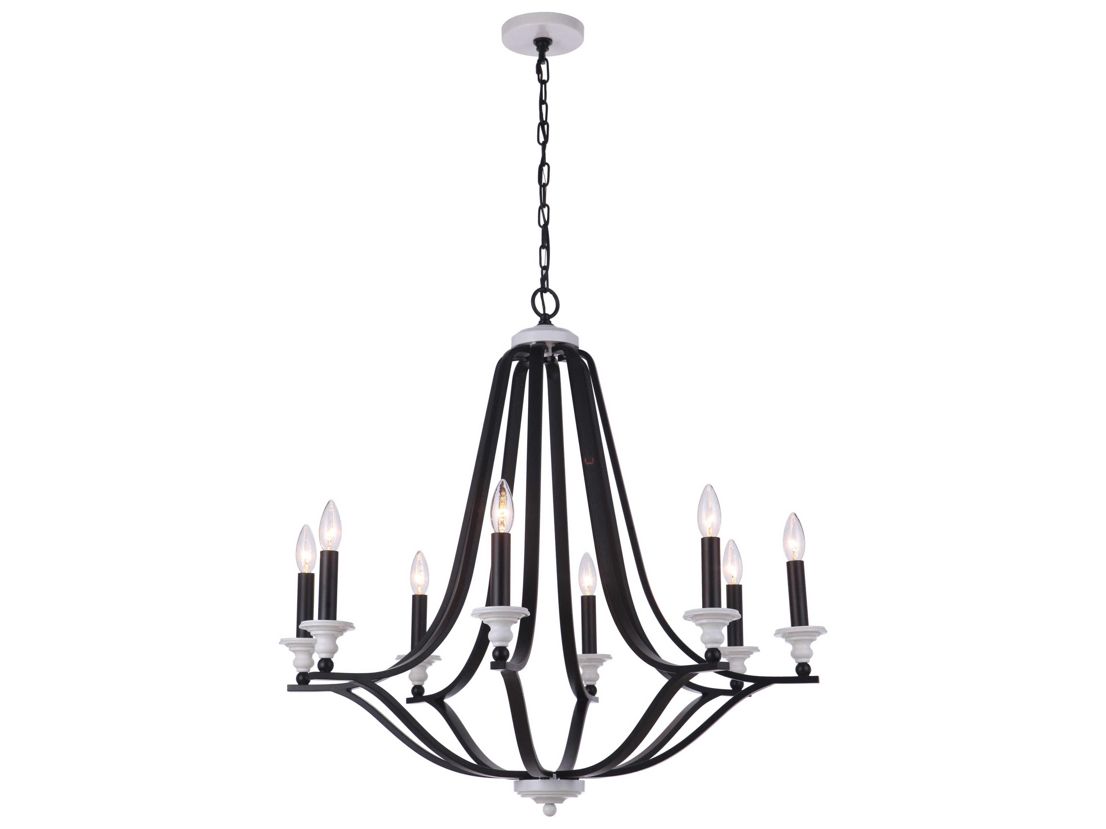 Craftmade Esme 8-Light Flat Black Matte White Chandelier