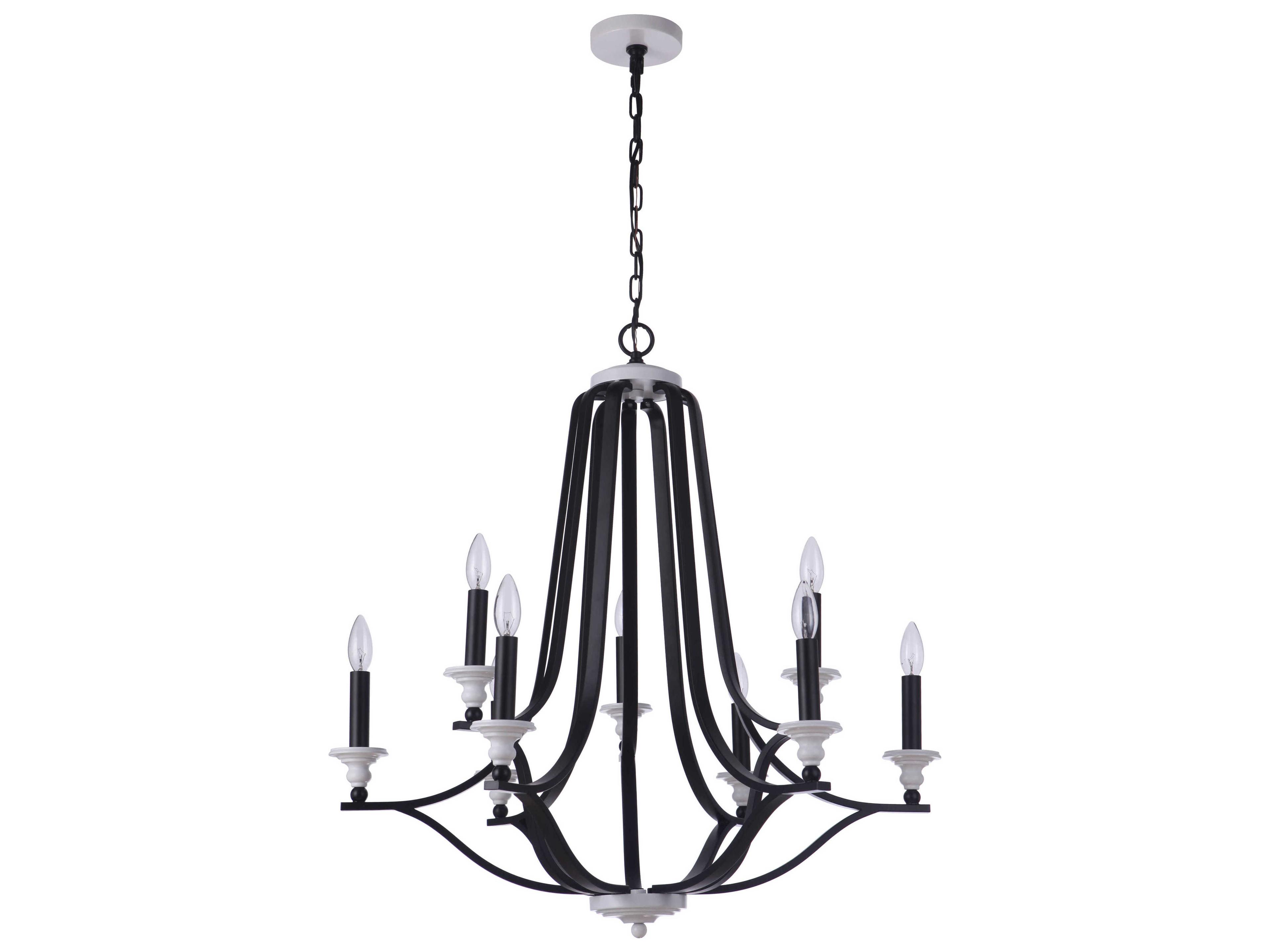 Craftmade Esme 9-Light Flat Black Matte White Chandelier