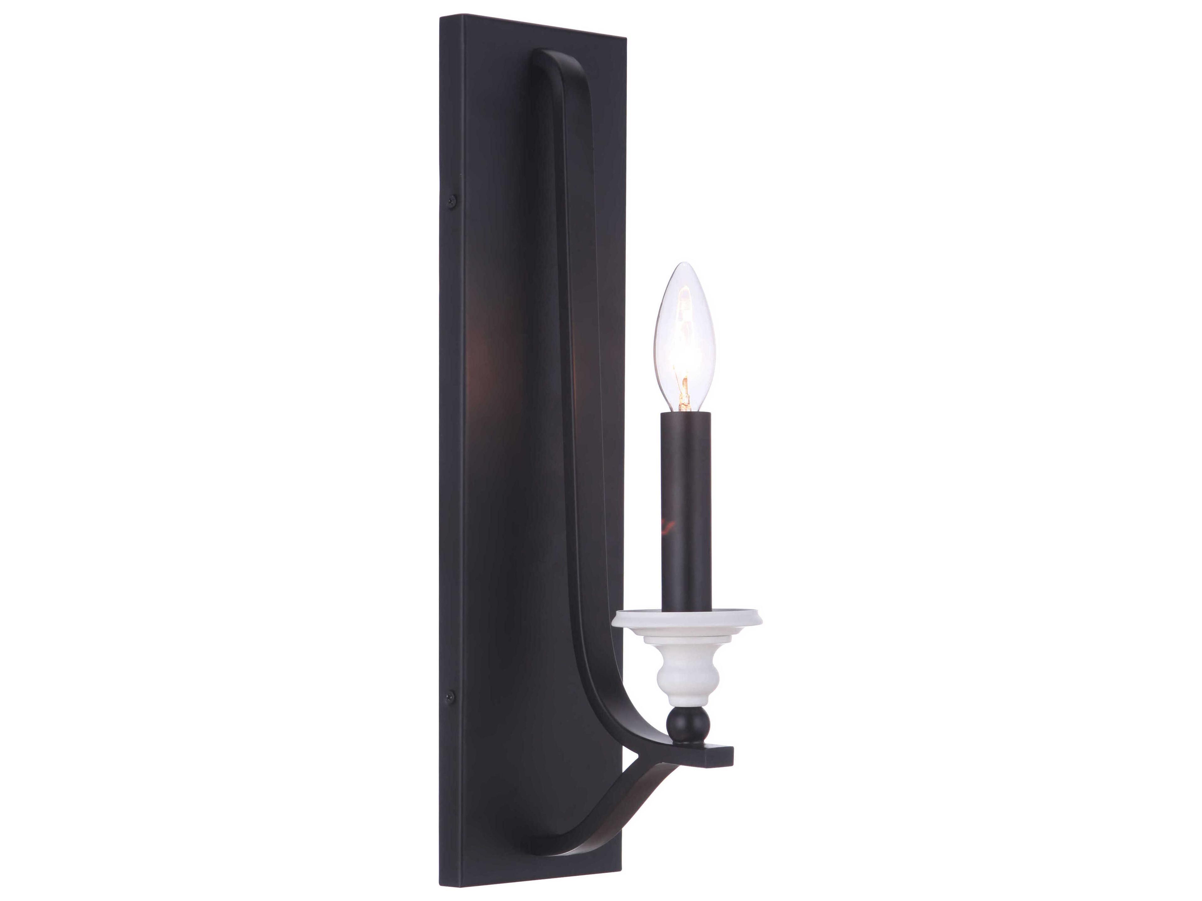 Craftmade Esme 1-Light Flat Black Matte White Wall Sconce