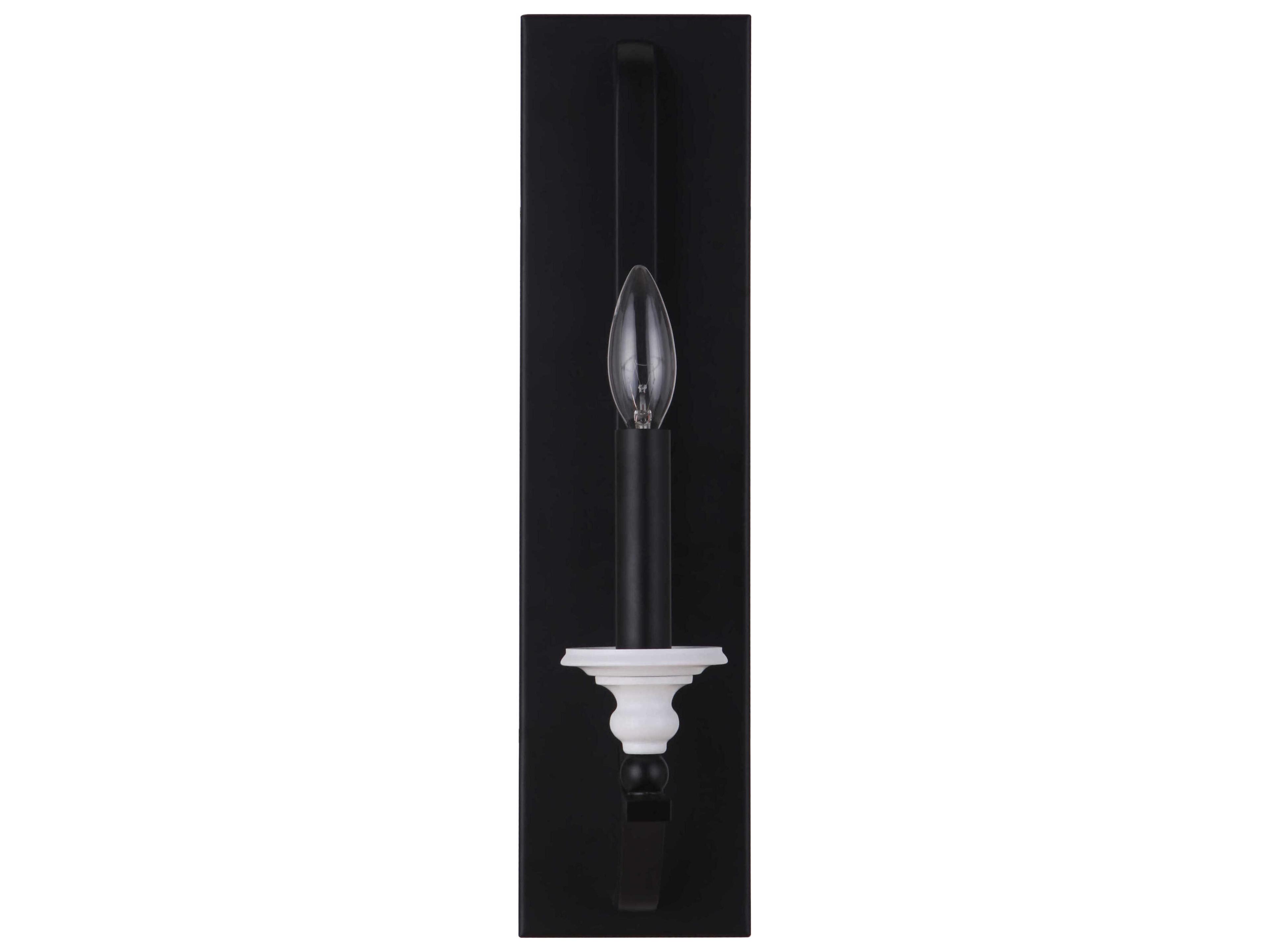 Craftmade Esme 1-Light Flat Black Matte White Wall Sconce
