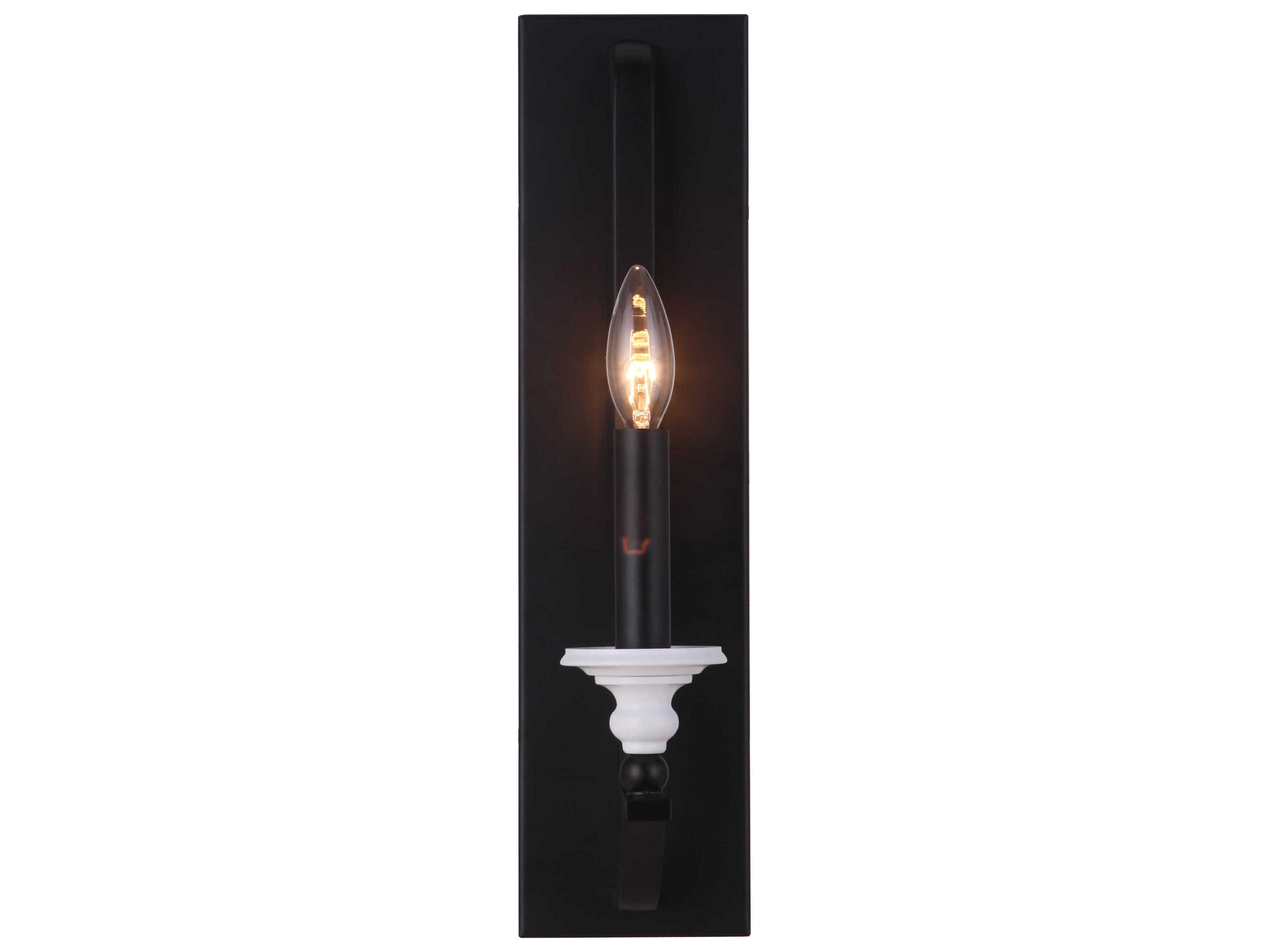 Craftmade Esme 1-Light Flat Black Matte White Wall Sconce