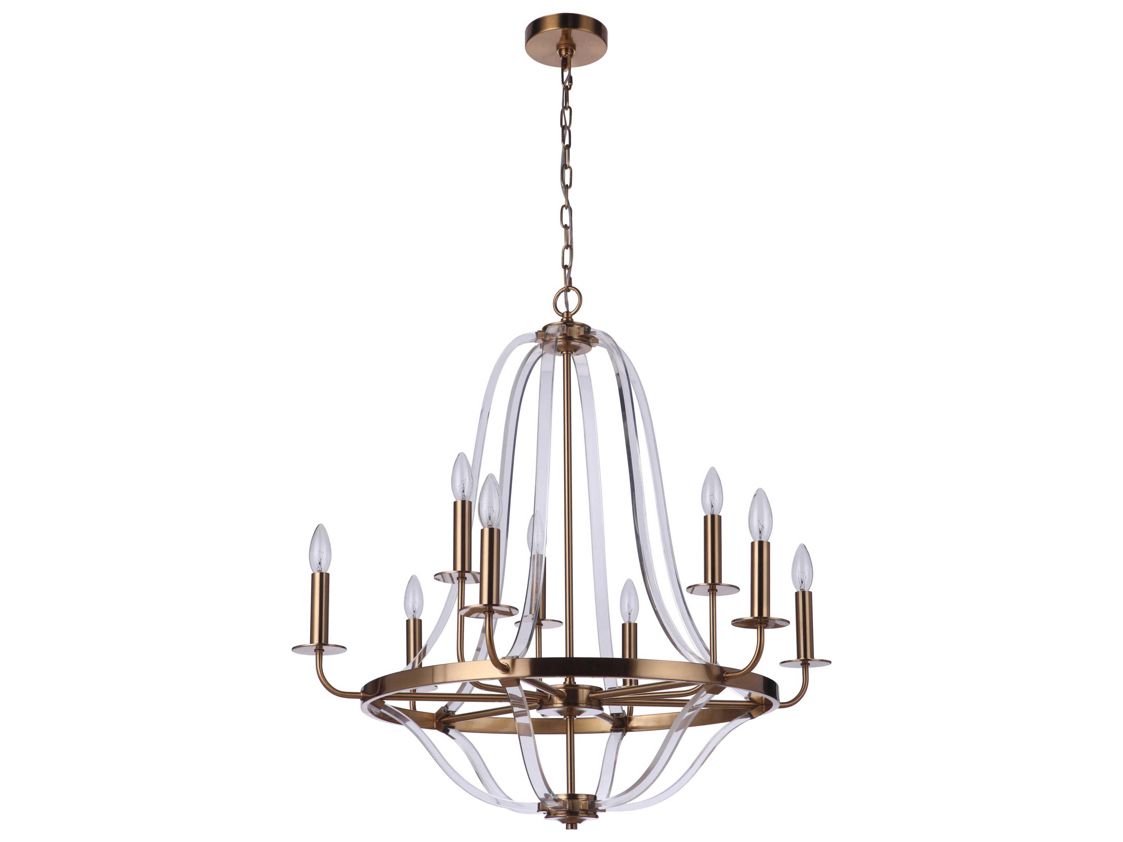 Craftmade Graclyn 9-Light Satin Brass Chandelier