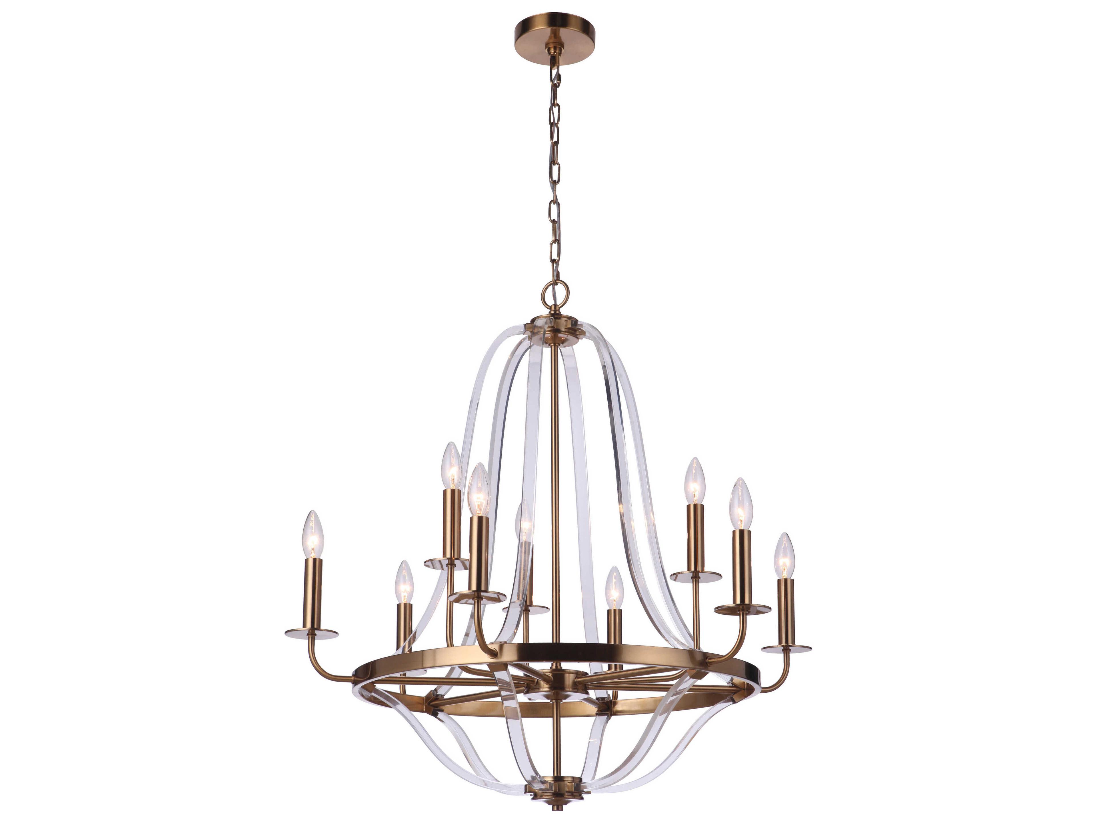 Craftmade Graclyn 9-Light Satin Brass Chandelier