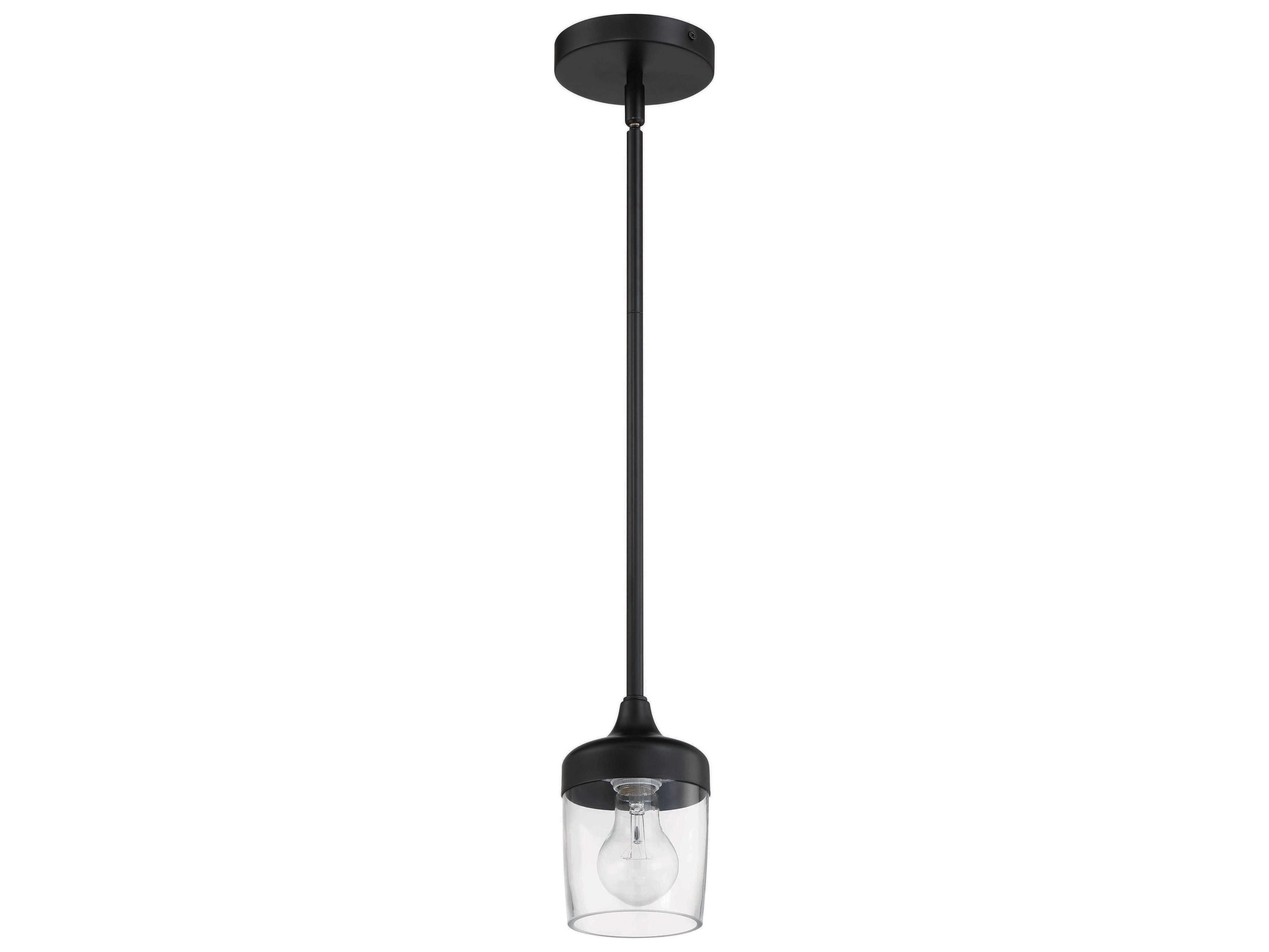 Craftmade Wrenn 1-Light Flat Black Cylinder Mini Pendant