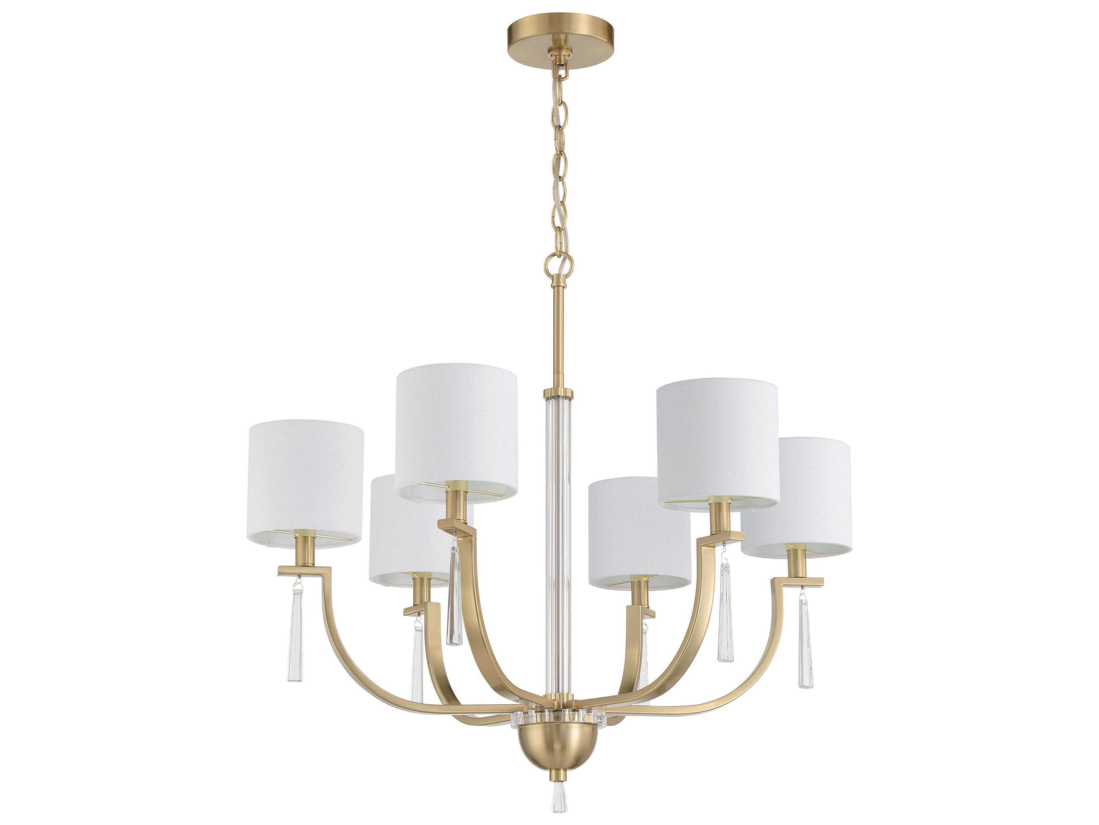 Craftmade Fortuna 6-Light Satin Brass Drum Chandelier