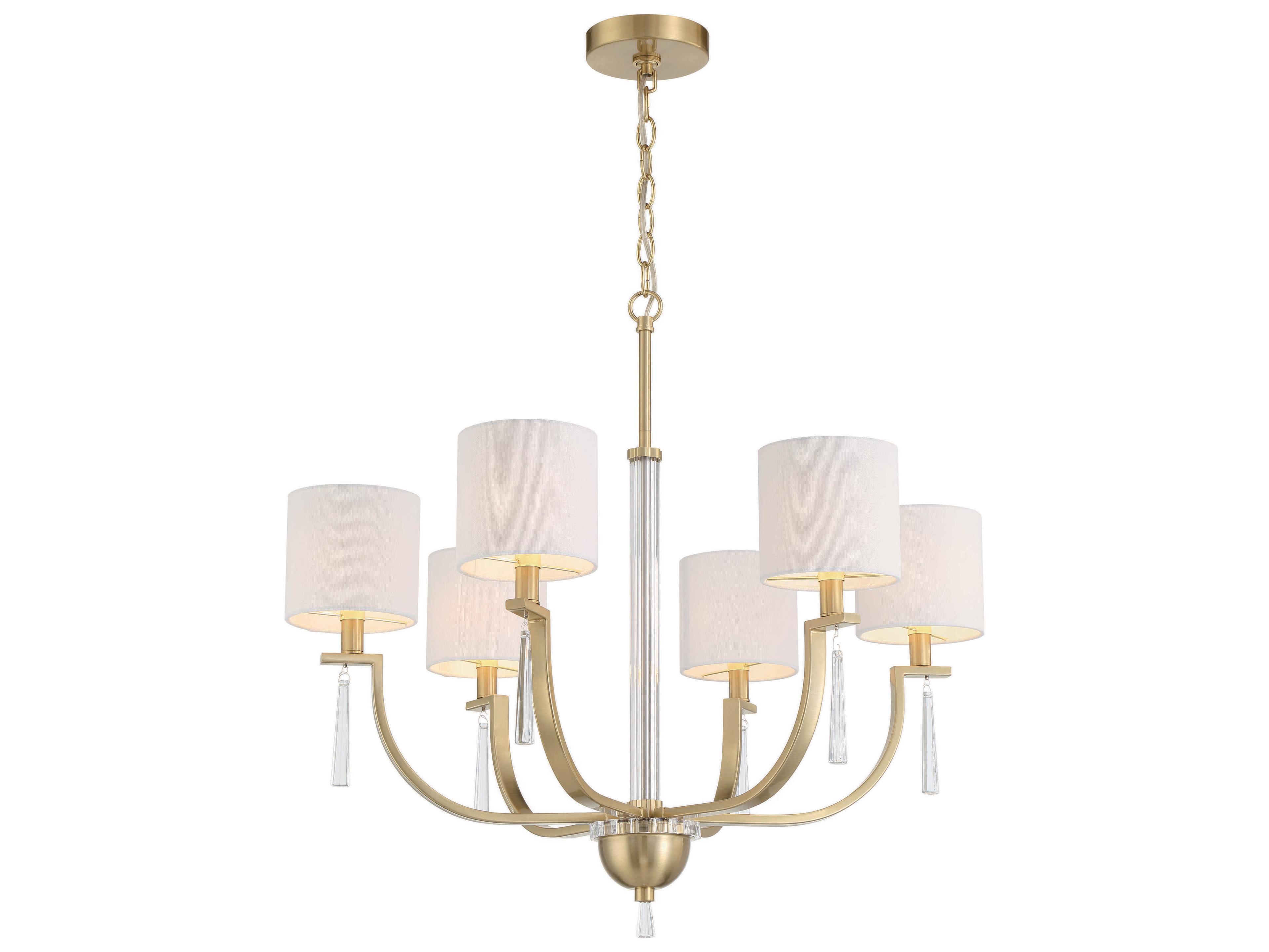 Craftmade Fortuna 6-Light Satin Brass Drum Chandelier