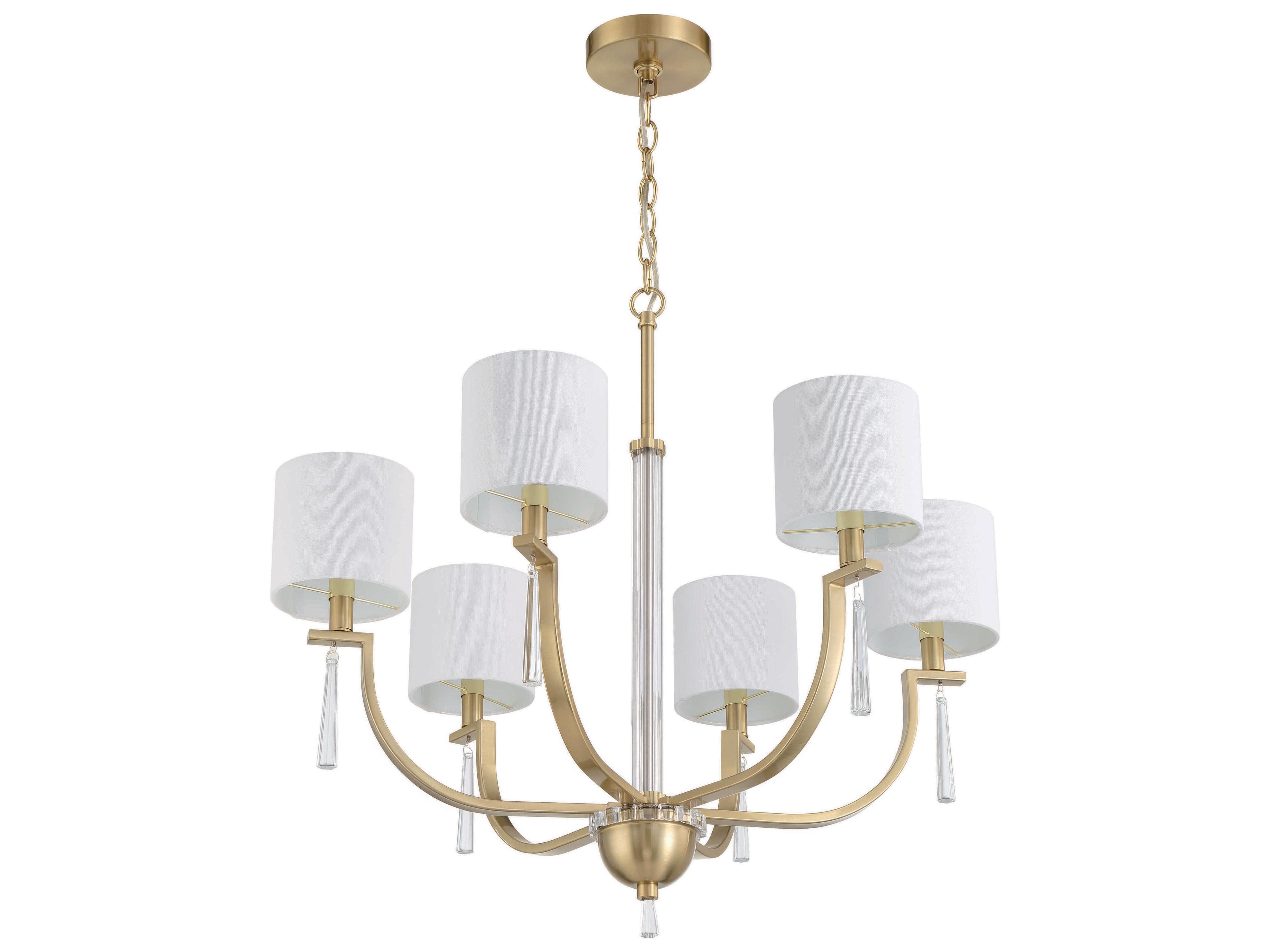 Craftmade Fortuna 6-Light Satin Brass Drum Chandelier