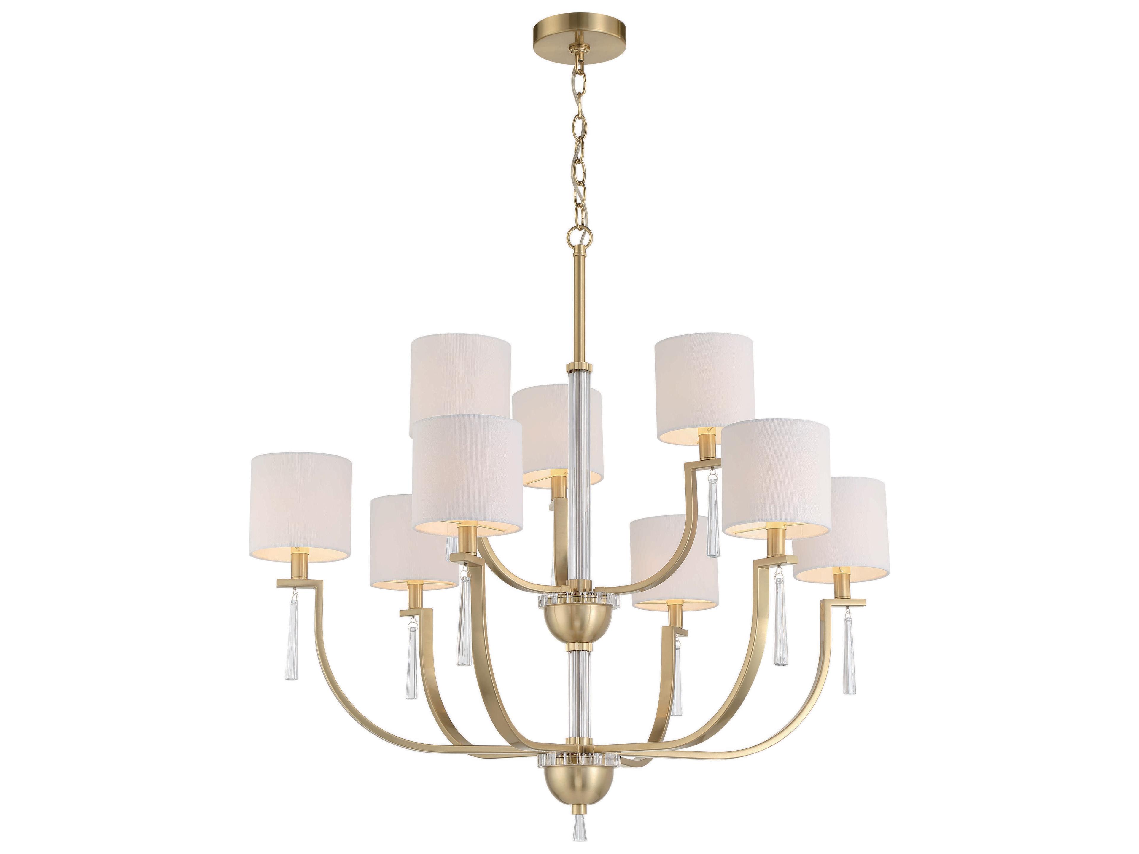 Craftmade Fortuna 9-Light Satin Brass Drum Chandelier
