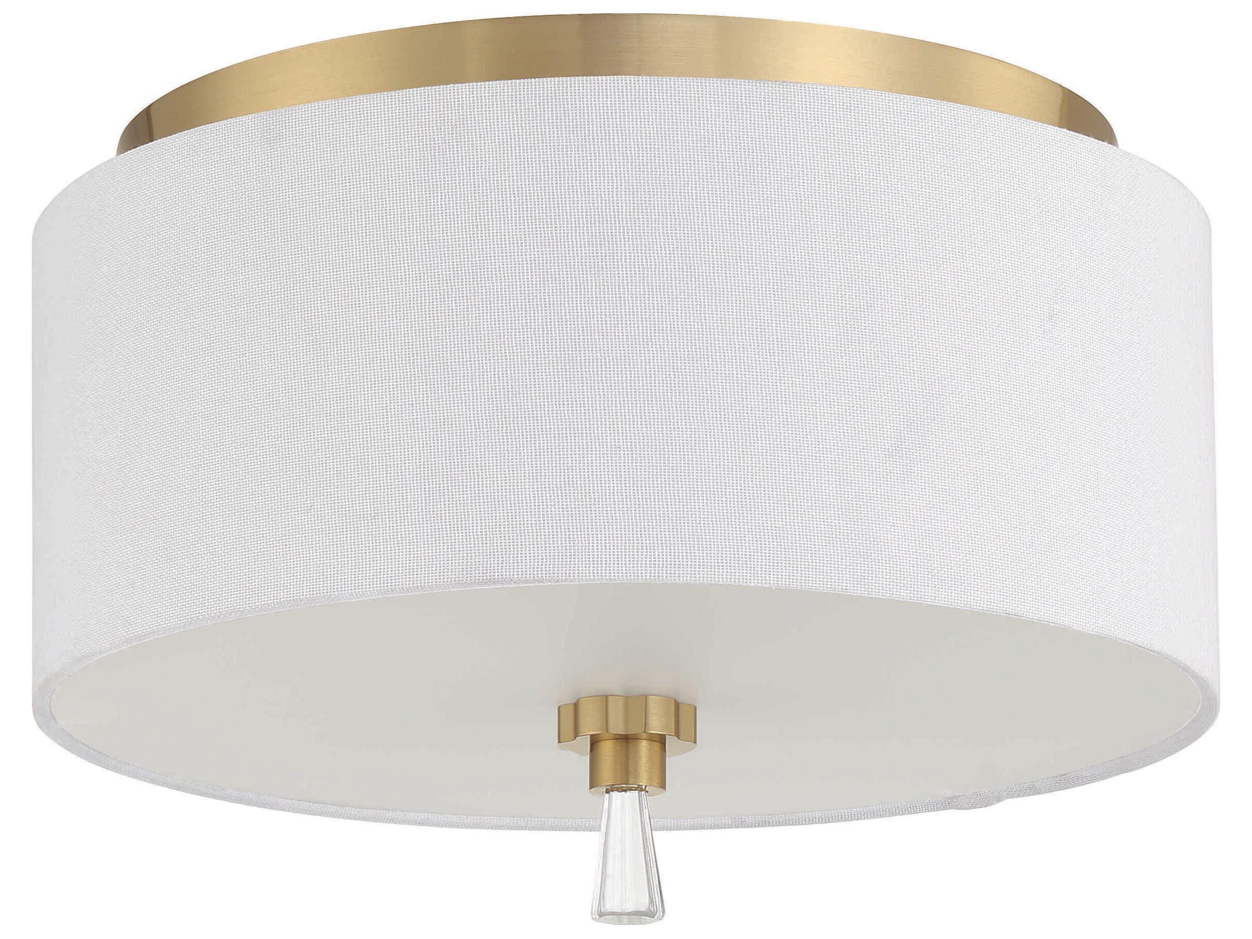 Craftmade Fortuna 2-Light Satin Brass Drum Flush Mount