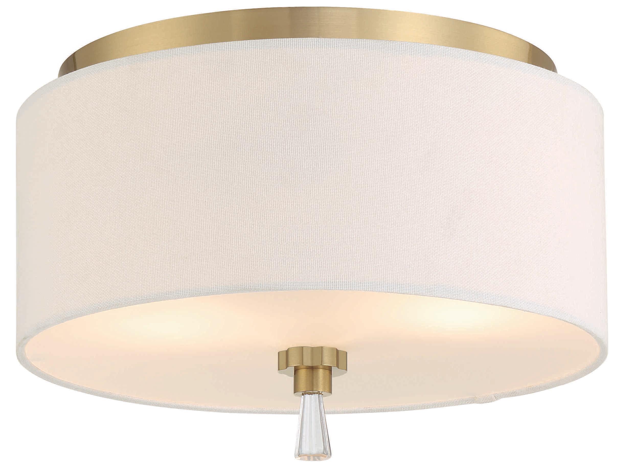 Craftmade Fortuna 2-Light Satin Brass Drum Flush Mount